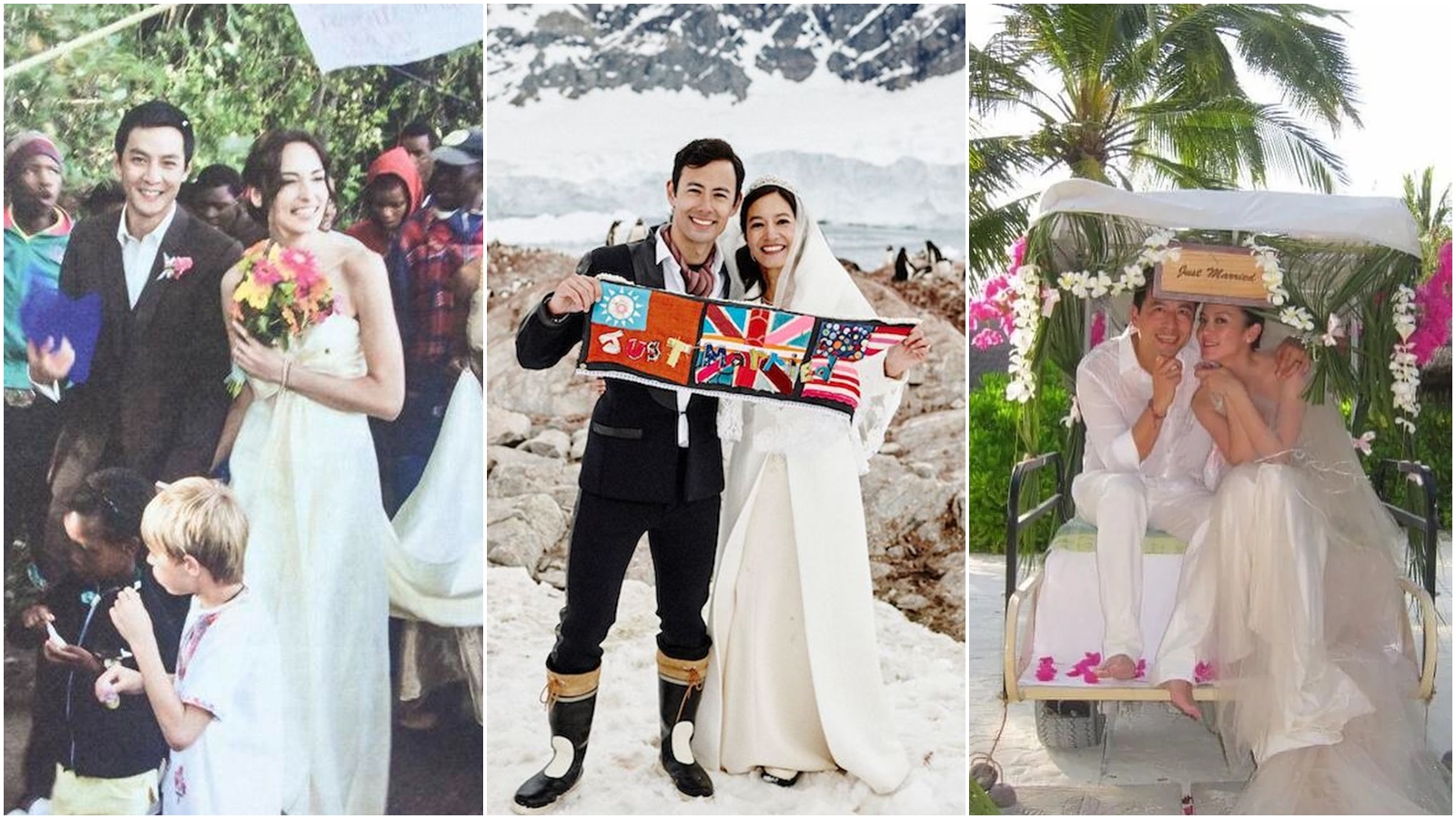 過往不少藝界男女追求浪漫也決定「離開台灣」辦喜事，既大手筆也勞師動眾。（翻攝自網路、IG、臉書）