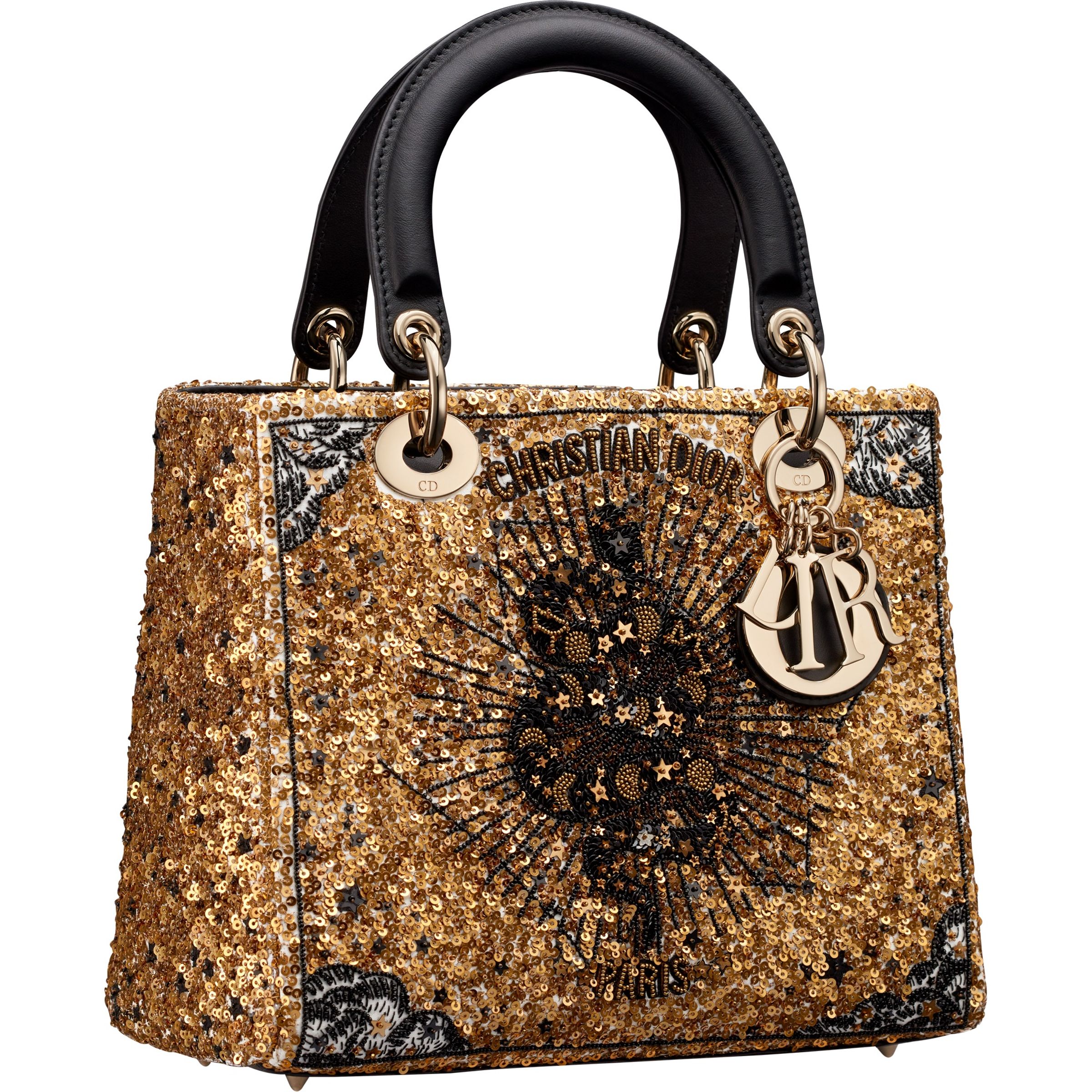 Lady DIOR Astral亮片刺繡中型包款。NT$275,000(迪奧提供)