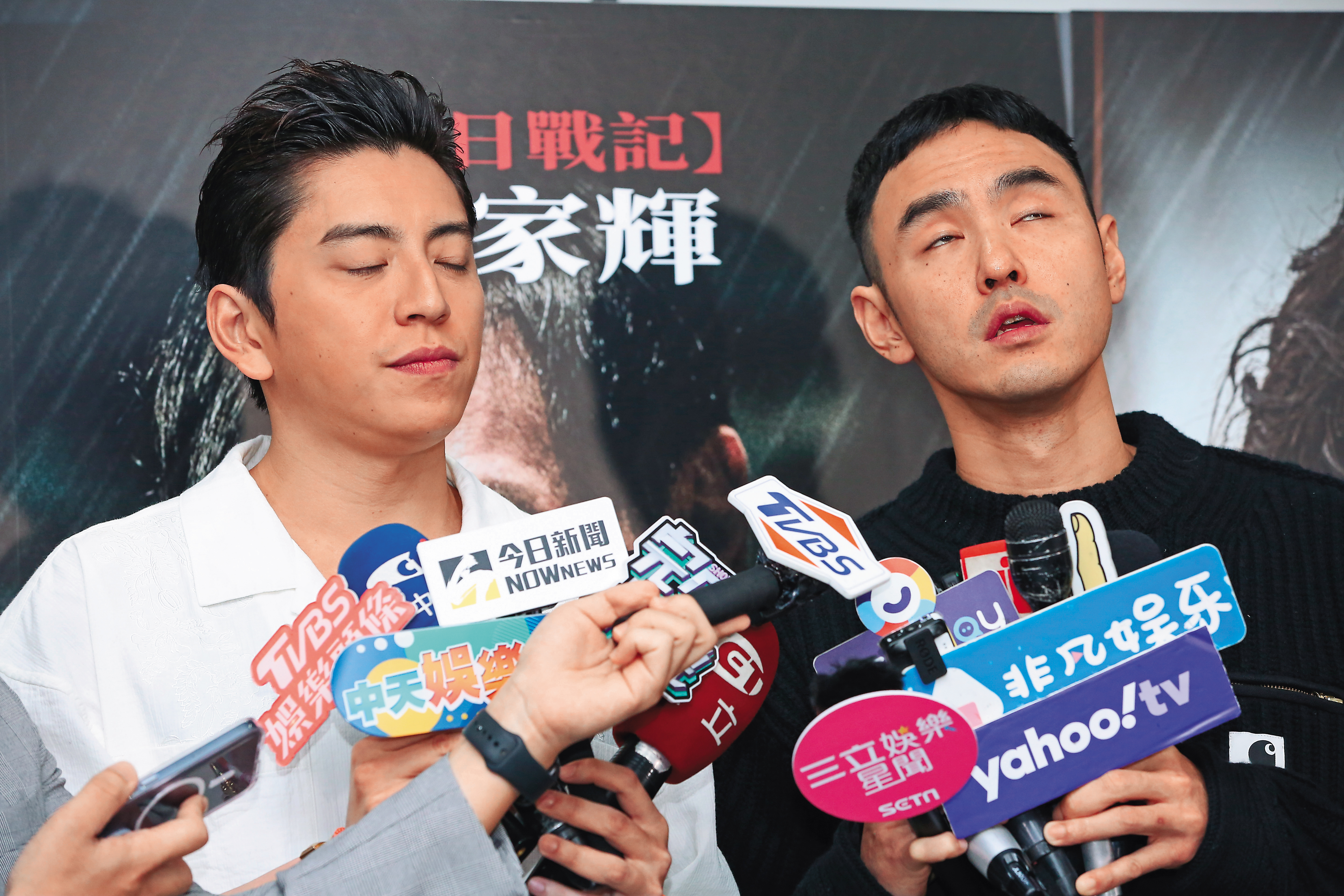 阮經天（右） 、王大陸（左）都是情史豐富的種馬代表，但一個茫了，一個胖了吼？（摸雙下巴）