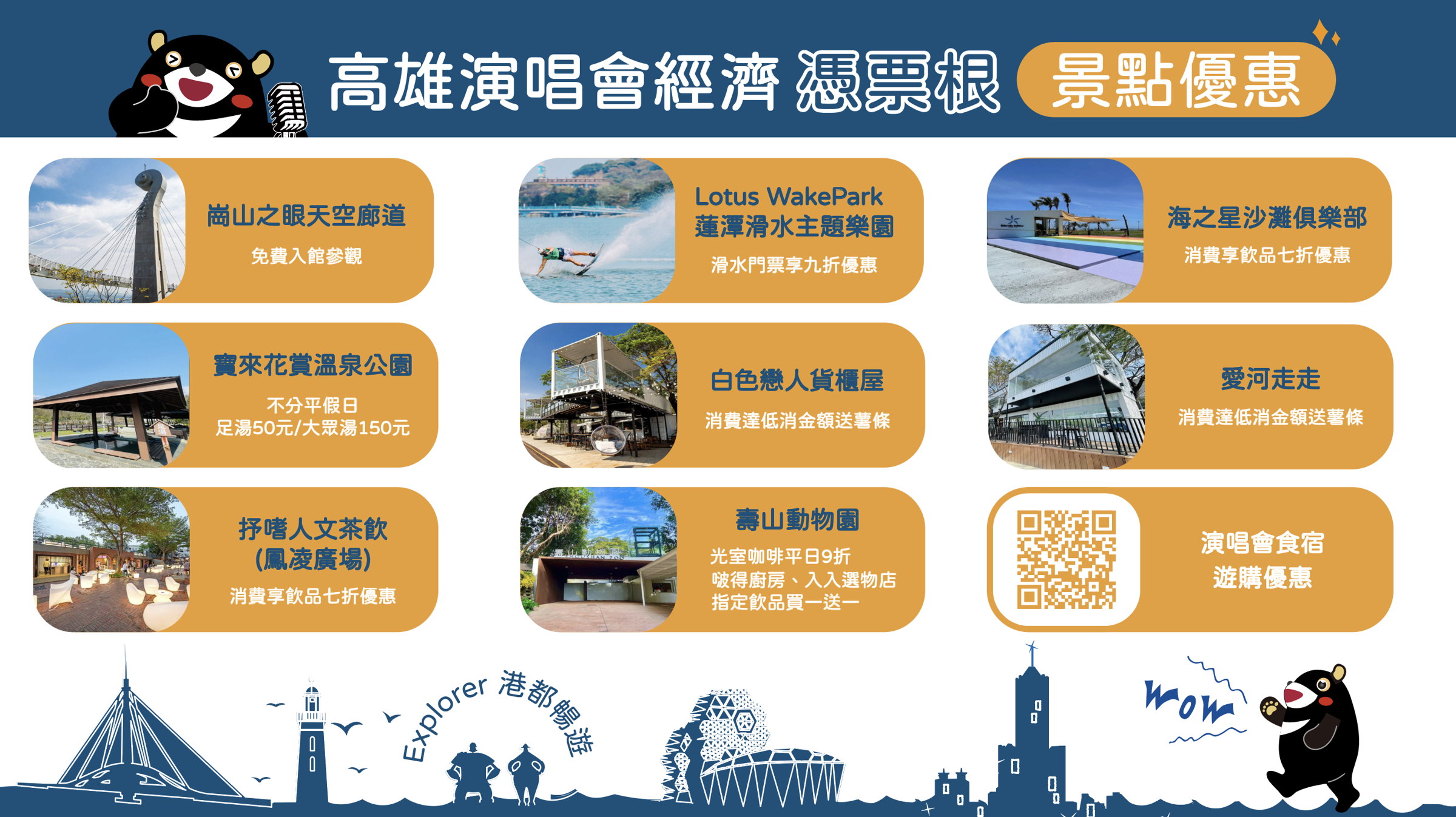 演唱會經濟憑票根享優惠。(高雄市政府新聞局提供)