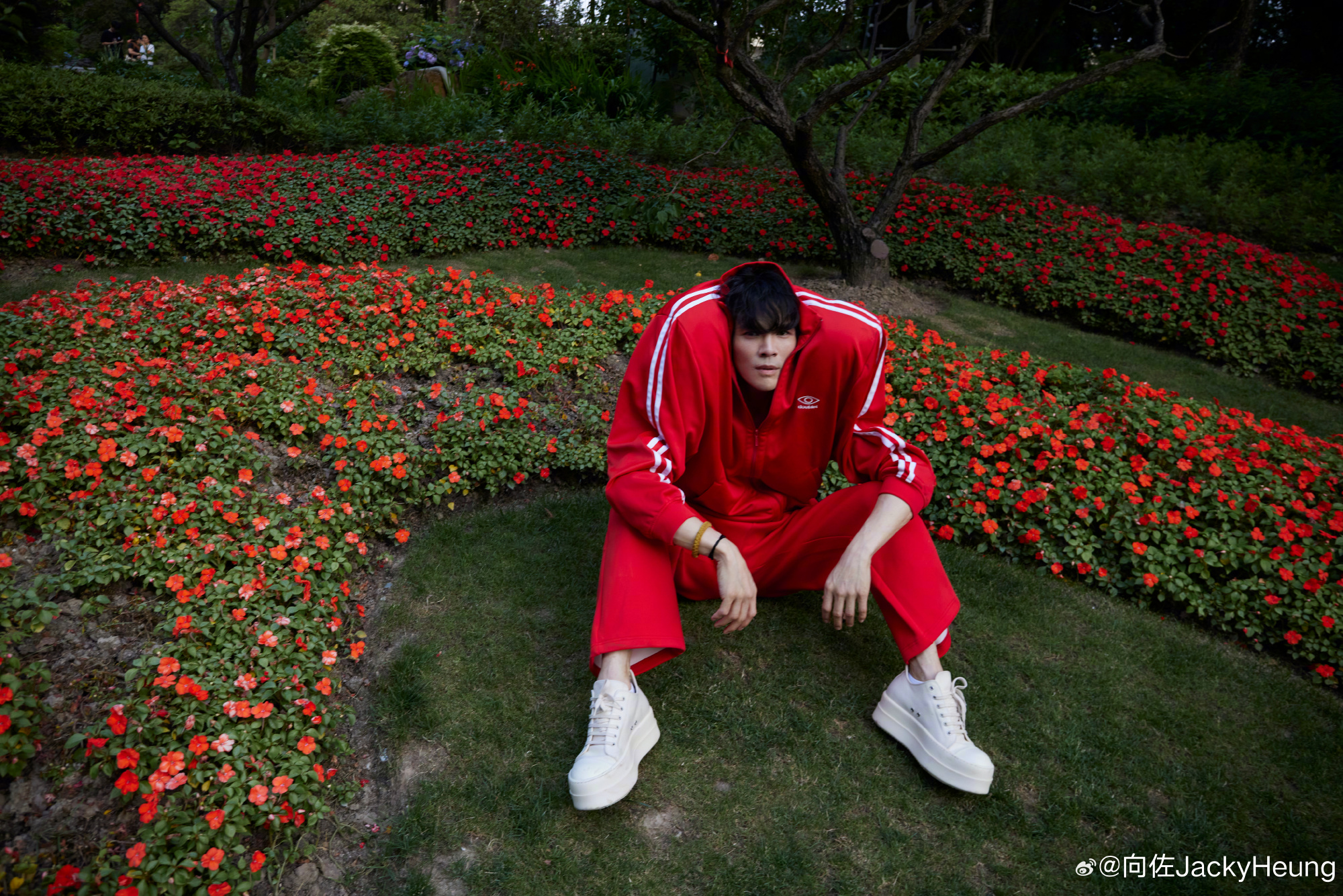 向佐貴為中國星集團太子爺，爸爸向華強屢捧不紅，近年改走怪誕路線，知名度大漲。（翻攝自向佐微博）