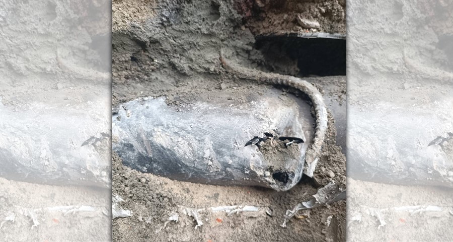 捷運萬大線工程挖損台電電纜，致11時28分台電161kV樹德~樹高線跳脫。（台電提供）