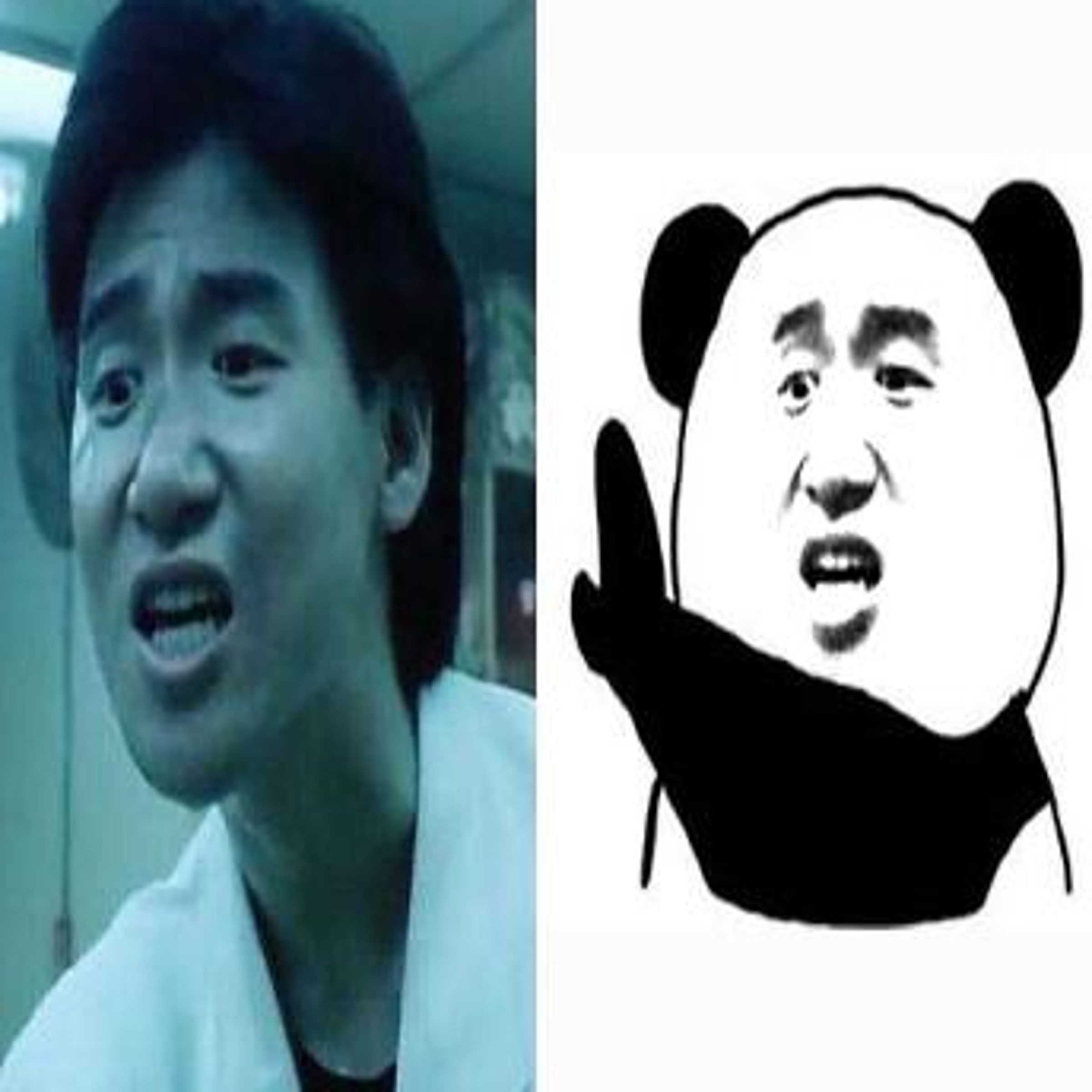 張學友的表情被製作成黑白配色熊貓頭表情包,他一點都不在意。(翻攝自網路)