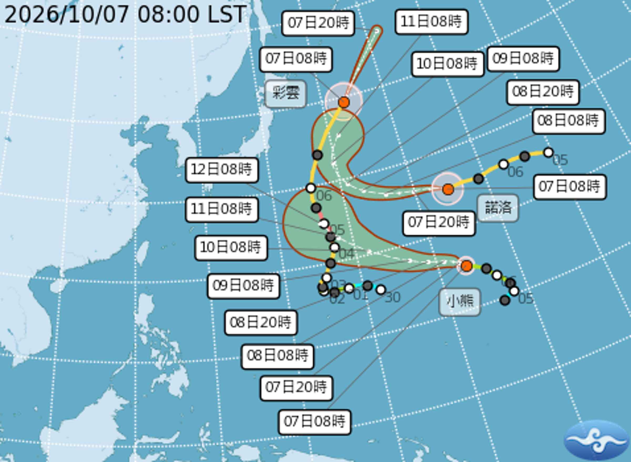 中央氣象署說明颱風動向。（中央氣象署提供）