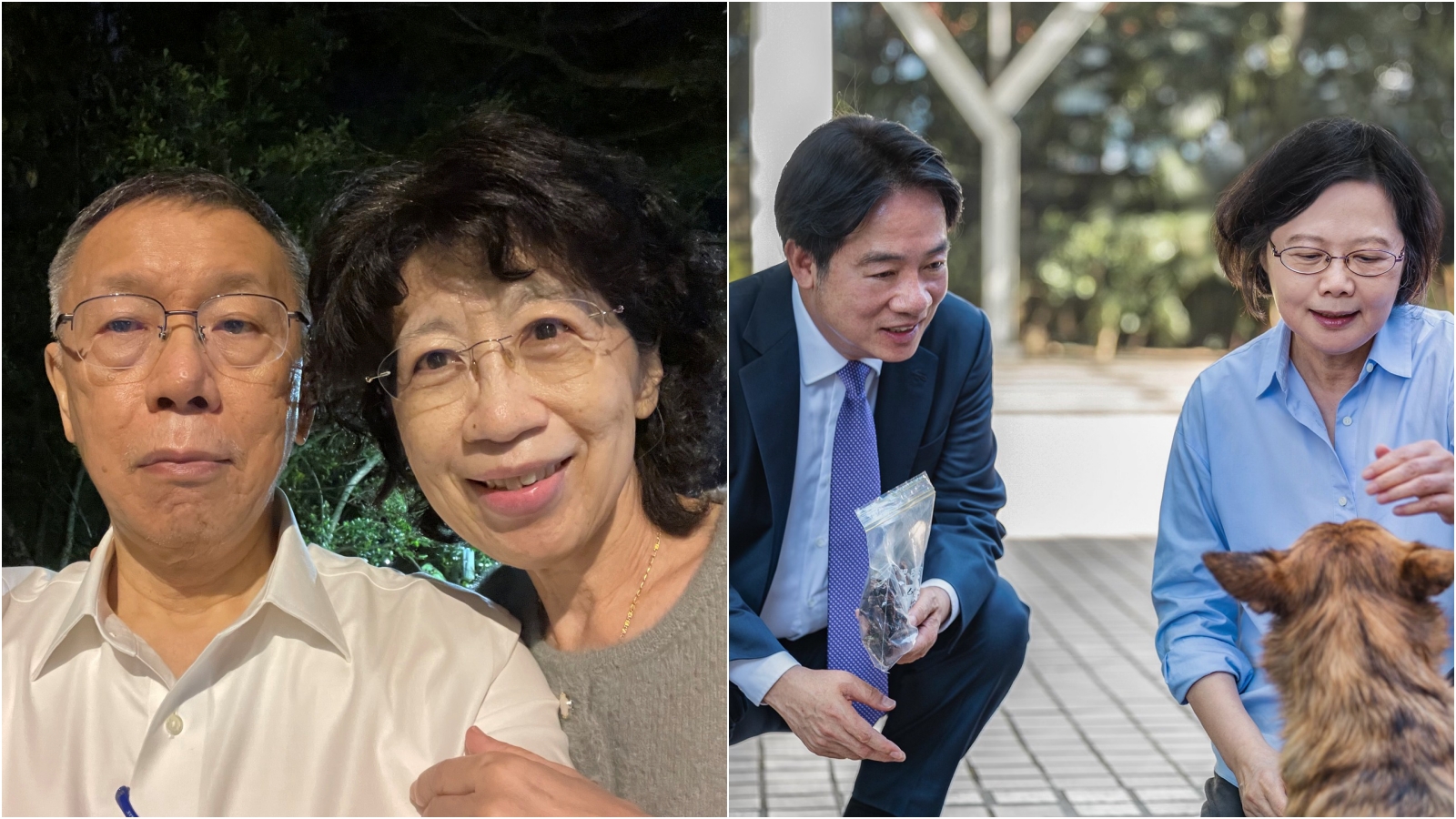 陳佩琪諷刺賴清德愛犬殘障三腳狗，蔡英文一句話安慰牠。（翻攝陳佩琪臉書、蔡英文Threads）