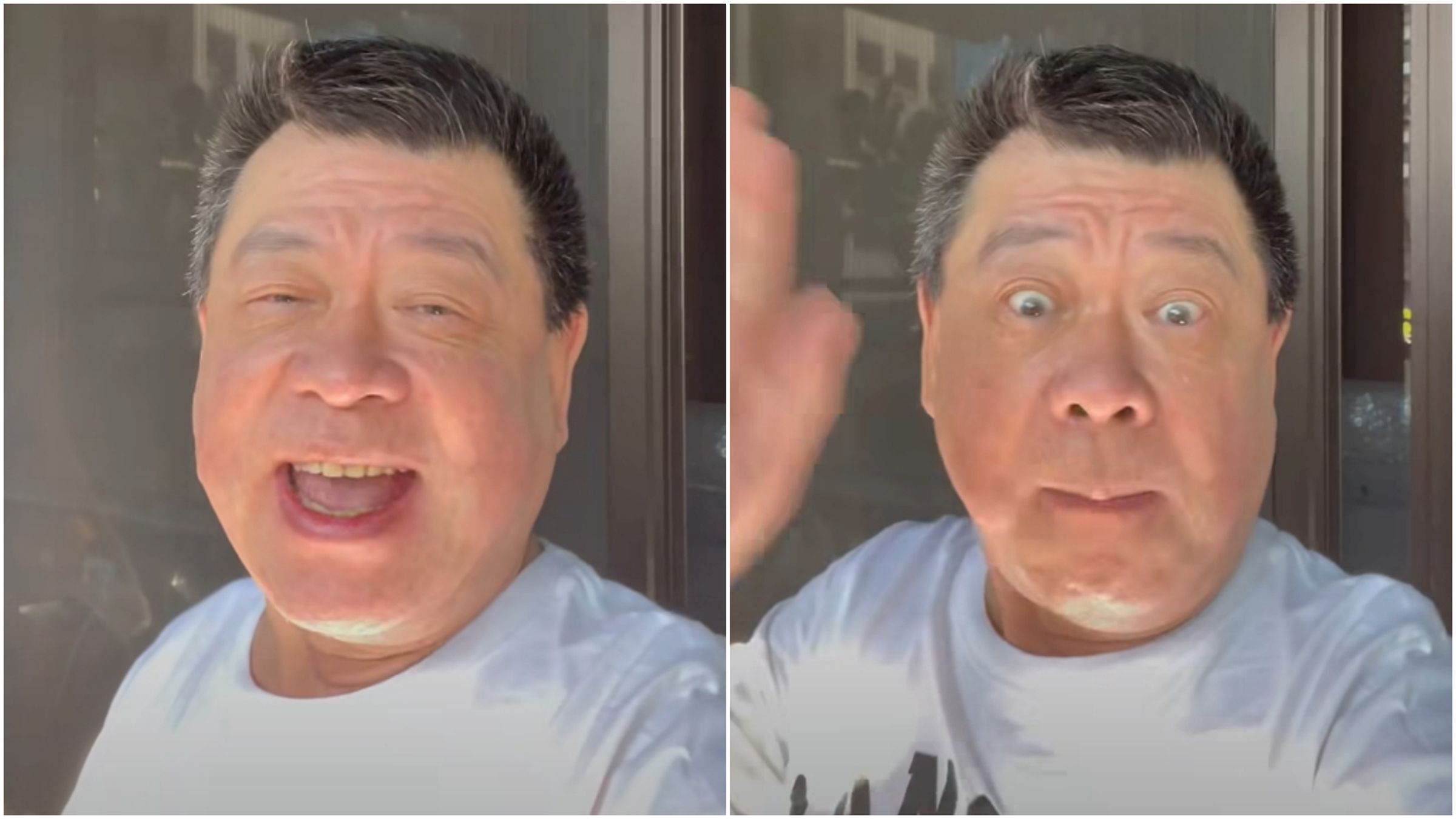 孫德榮被傳進ICU，拍影片澄清活得好好的。（翻攝臉書孫腫來了）