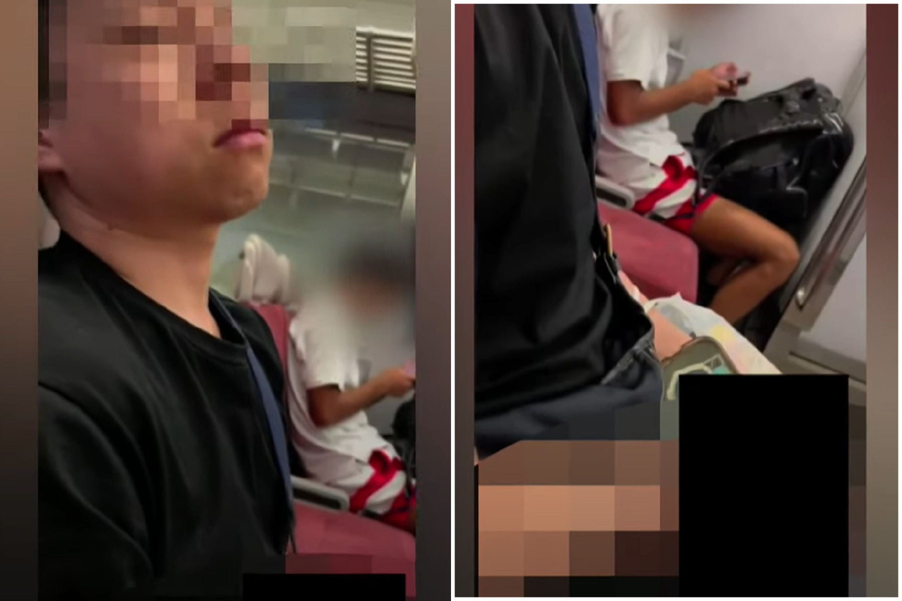 「電車癡漢就在我身邊」！女乘客當場遭男子露鳥猥褻，比AV情節更瘋狂。（翻自YouTube畫面）