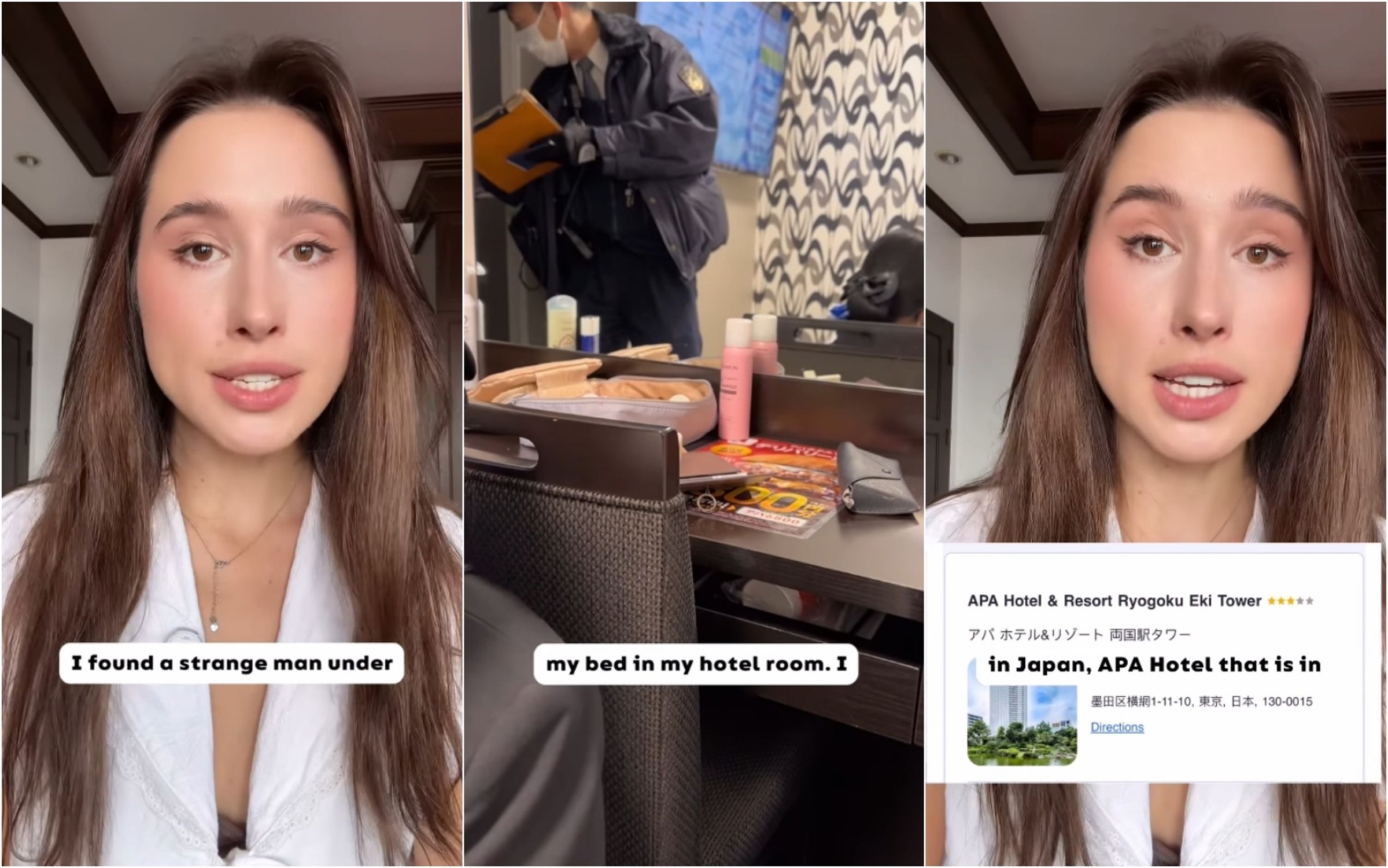 娜塔莉獨旅日本期間,驚見有陌生男子躲在她的房間床下,消息一出引發各國網友熱議。(翻攝自Instagram @natalisi_taksisi)