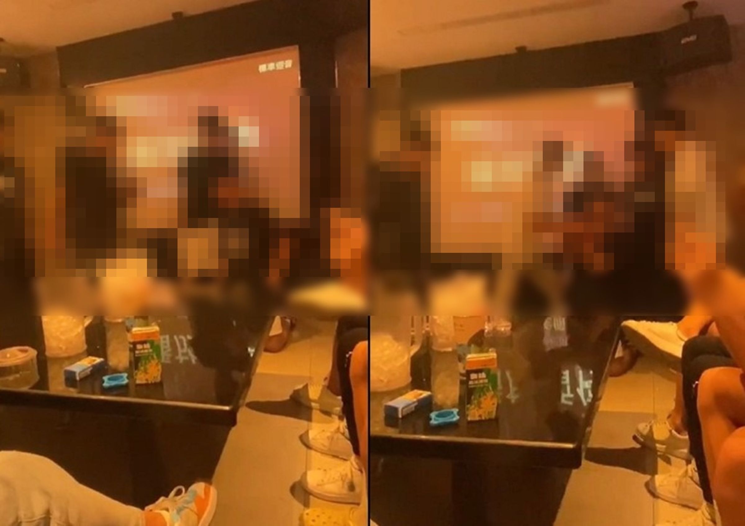 近日網路瘋傳一段疑似宜蘭縣某高中生在學校KTV內，對同學動用刑霸凌的影片。（翻攝畫面）