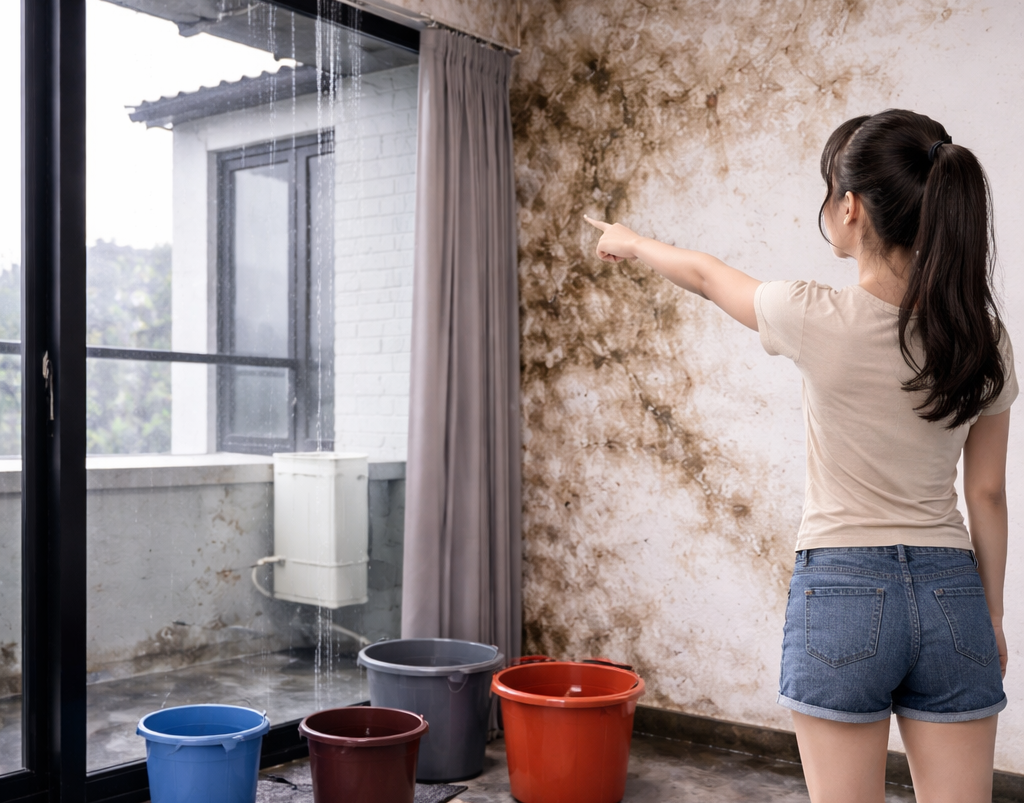 台南黃姓女子在佳里區買了預售的千萬透天別墅，不料交屋一年多遇颱風竟到處漏水，她怒告建商求償，建商雖然辯稱過了保固，法官仍判需賠償219萬元，圖為示意圖。（圖AI生成）