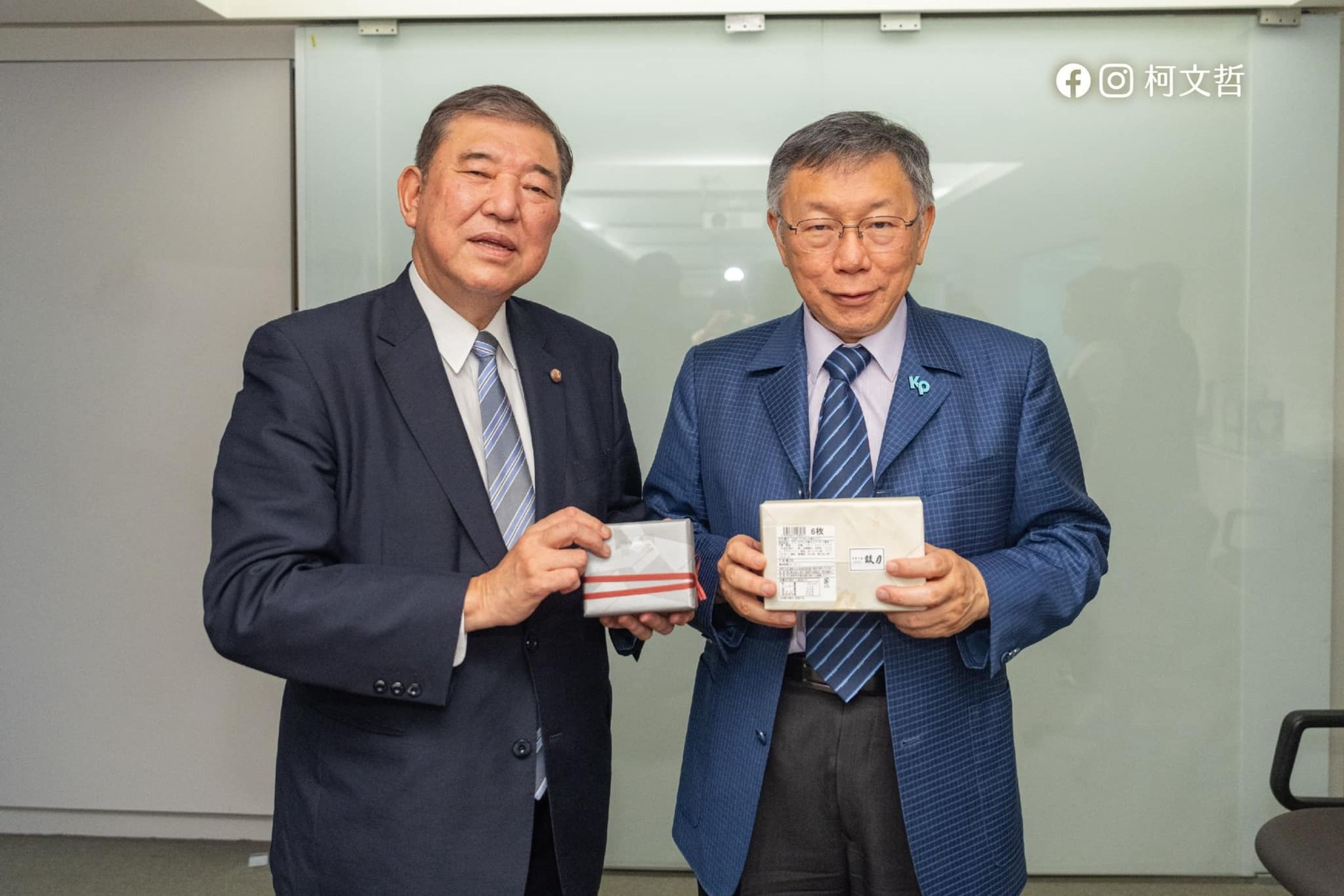 石破茂近日訪台，拜會民眾黨主席柯文哲。（翻自柯文哲臉書）