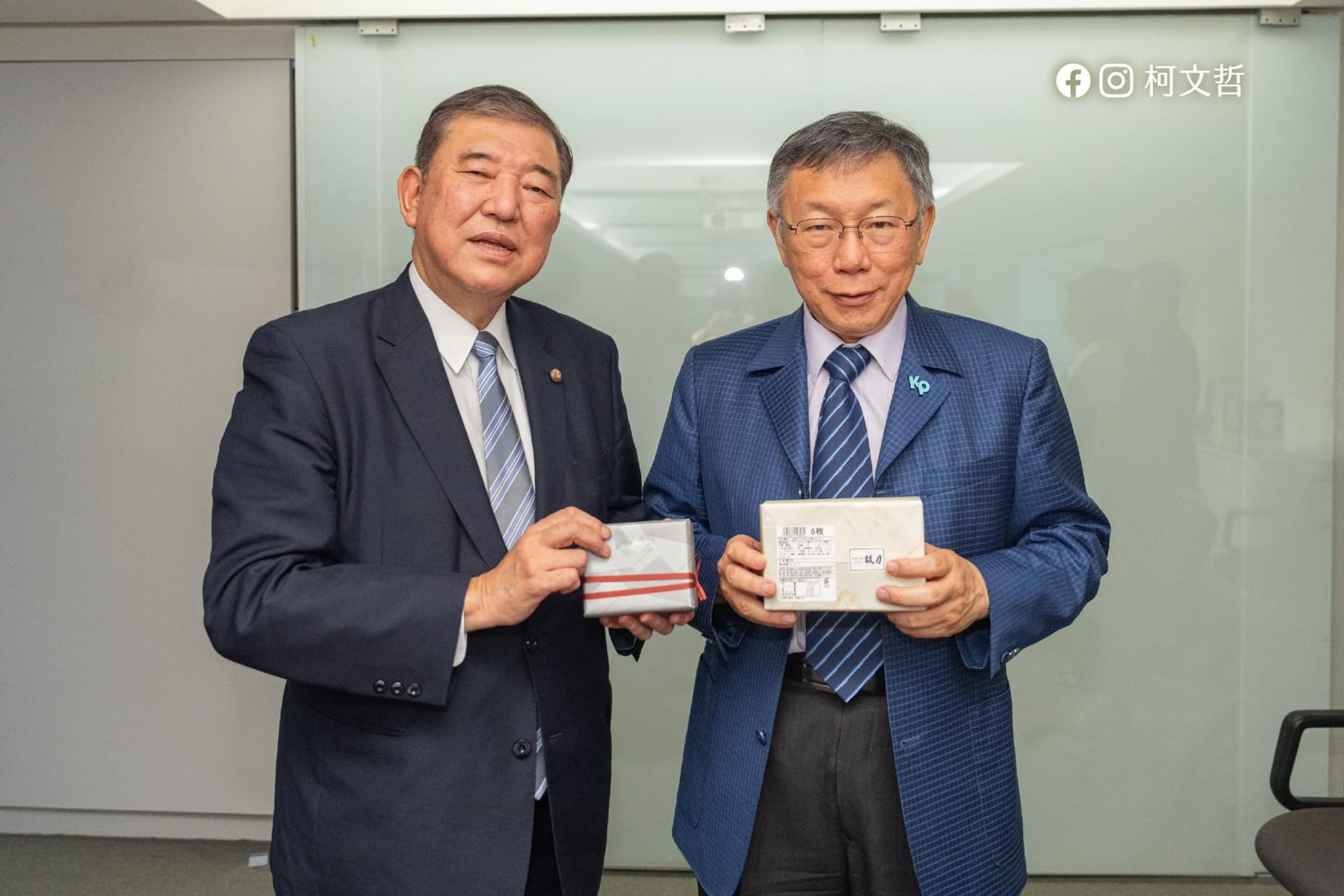 石破茂近日訪台，拜會民眾黨主席柯文哲。（翻自柯文哲臉書）