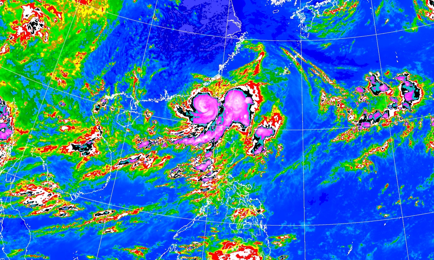 丹娜絲已增強為中度颱風，其未來強度仍有可能再度提升。（中央氣象署提供）