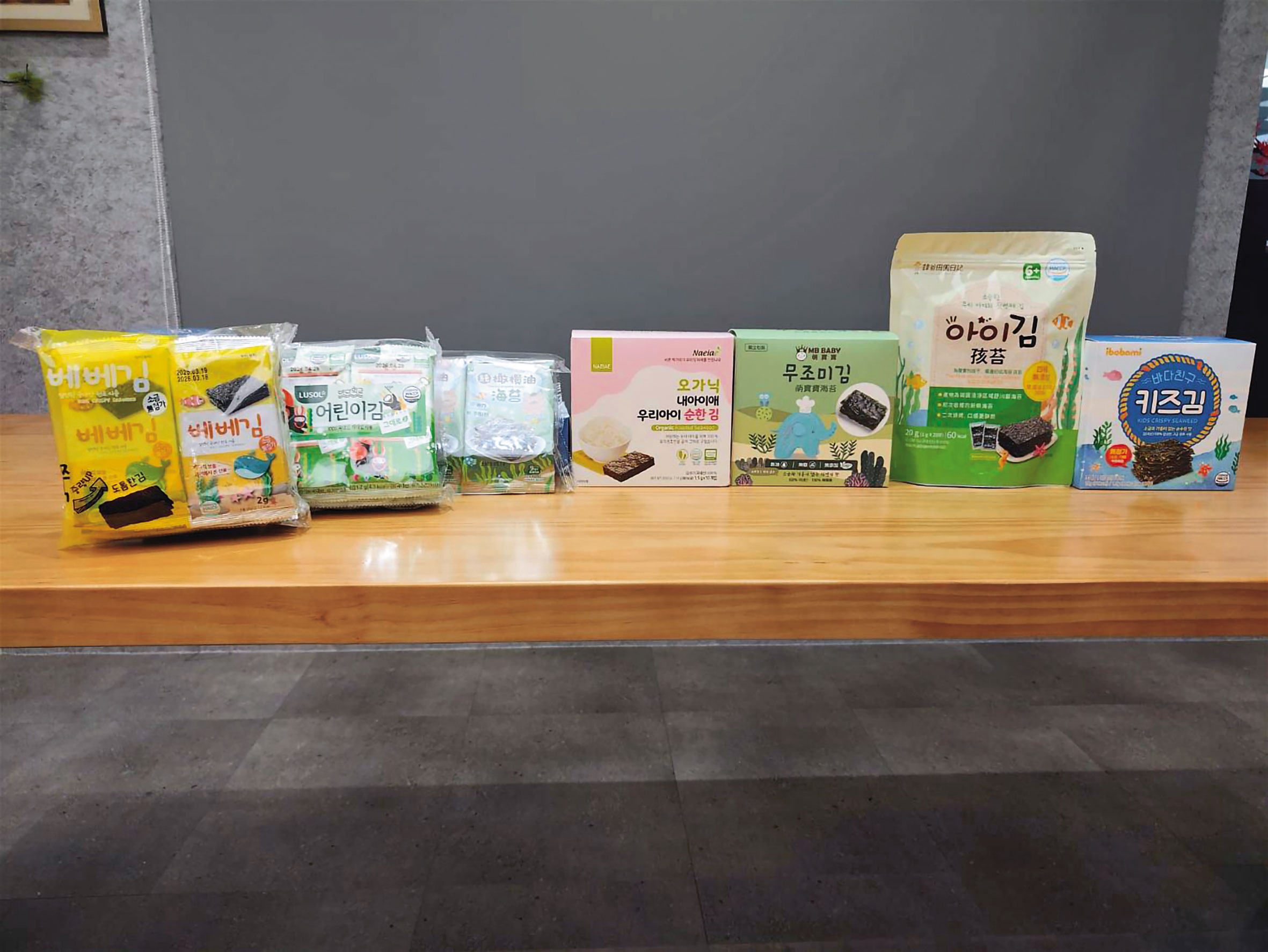 7款重金屬超標的嬰幼兒海苔食品，原物料都來自韓國。