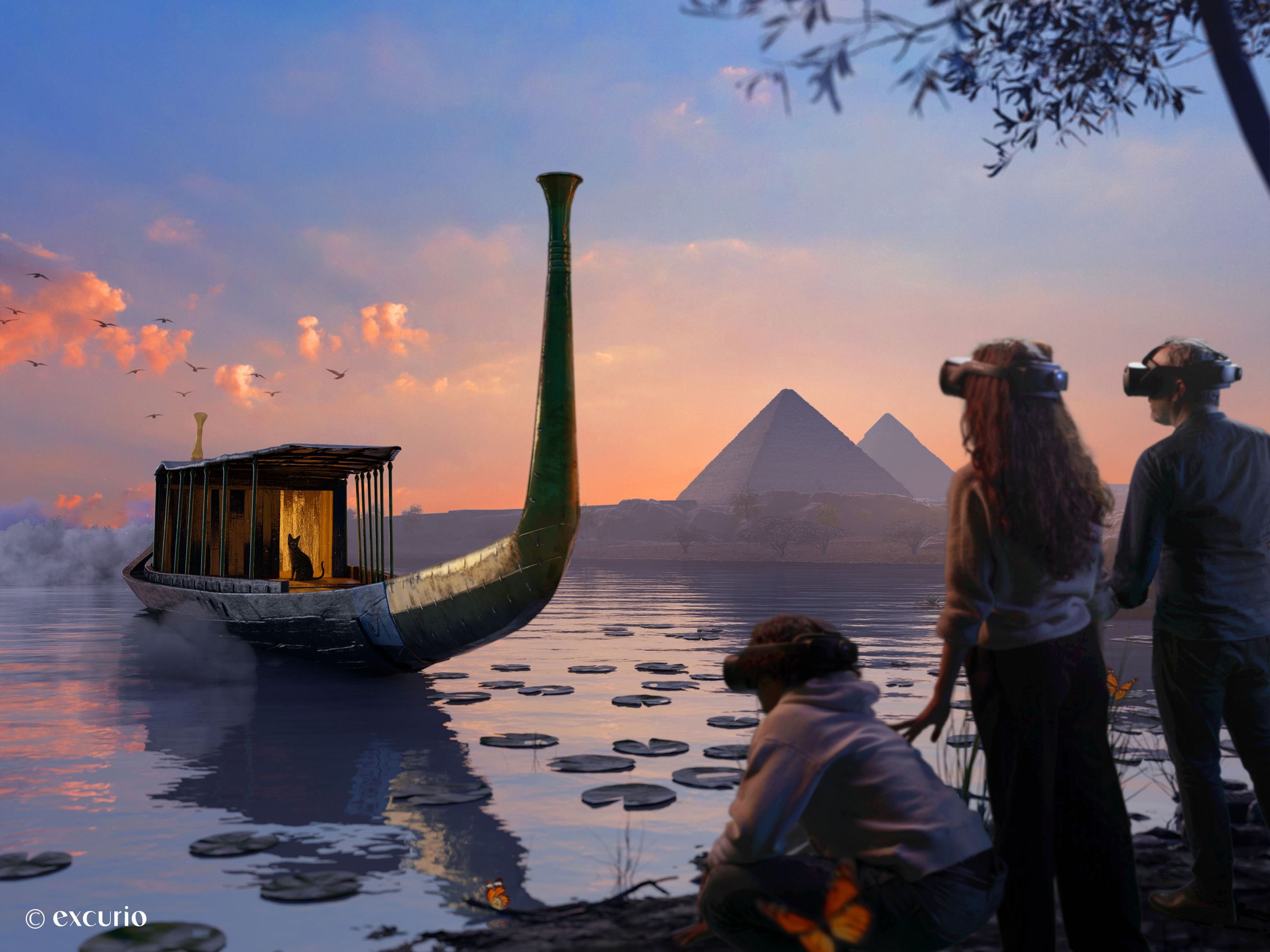 只要戴上VR裝置就能穿越4,500年、親臨古埃及世界。（圖片版權：excurio）