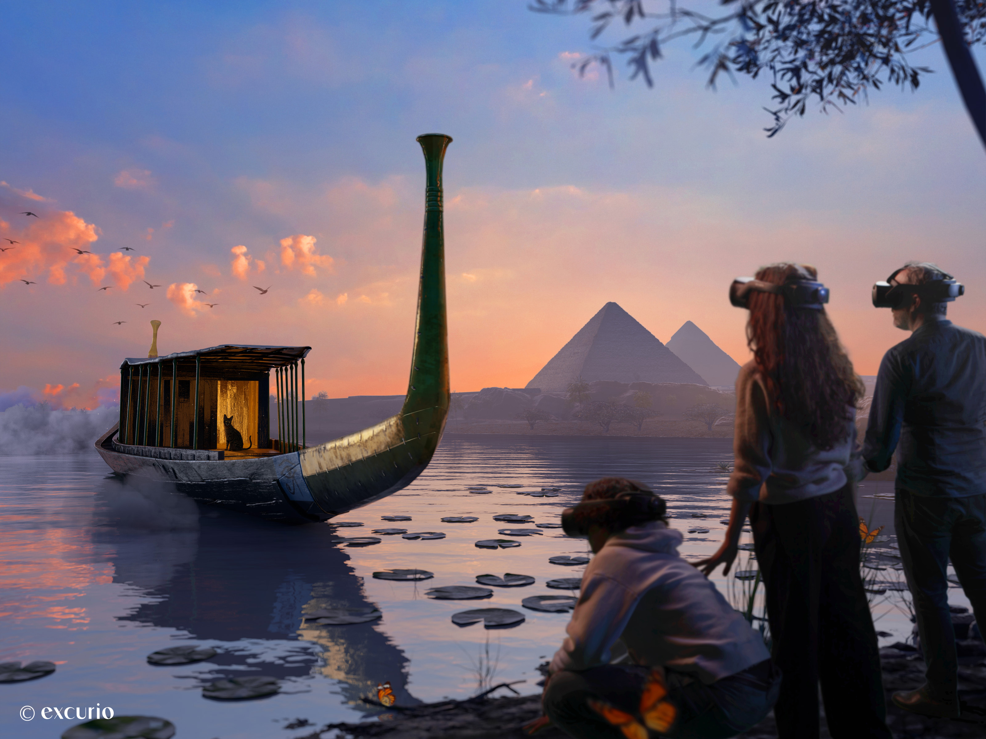 只要戴上VR裝置就能穿越4,500年、親臨古埃及世界。（圖片版權：excurio）