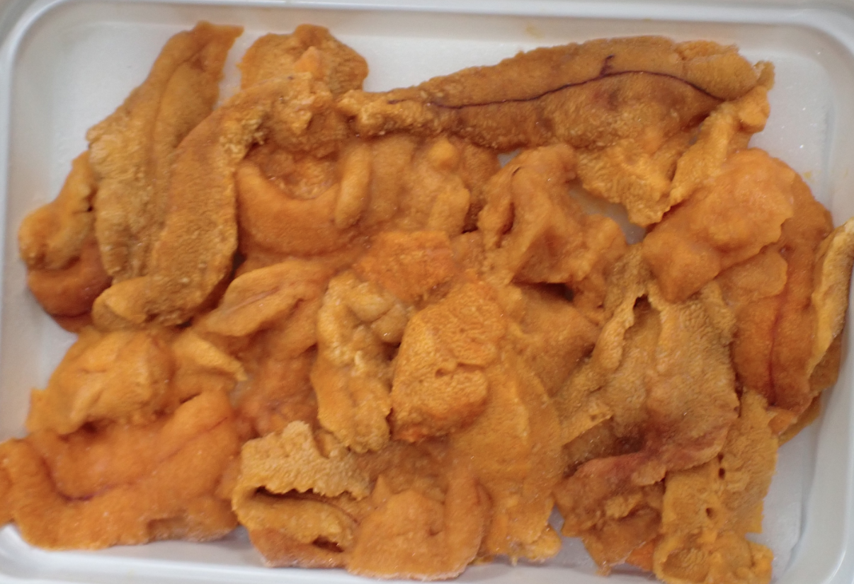 食藥署從智利進口的冷凍海膽驗出重金屬鎘超標。（食藥署提供）