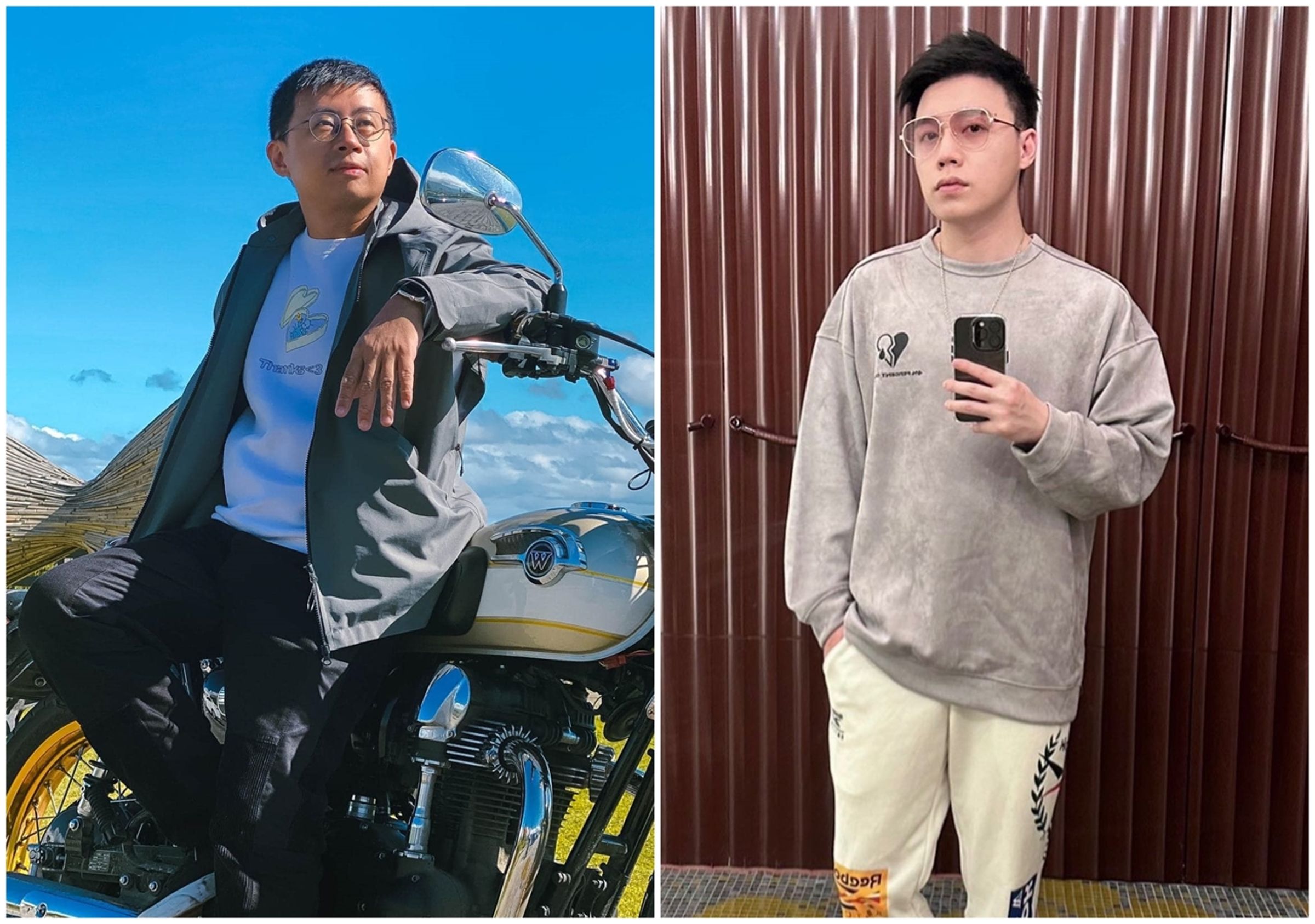 Toyz(右)不滿砲轟Joeman的同溫層雙標,呱吉(左)昨晚po文反酸,「不是因為Joeman犯罪沒有錯,那是因為你沒有朋友。」(翻攝自呱吉/Toyz臉書)