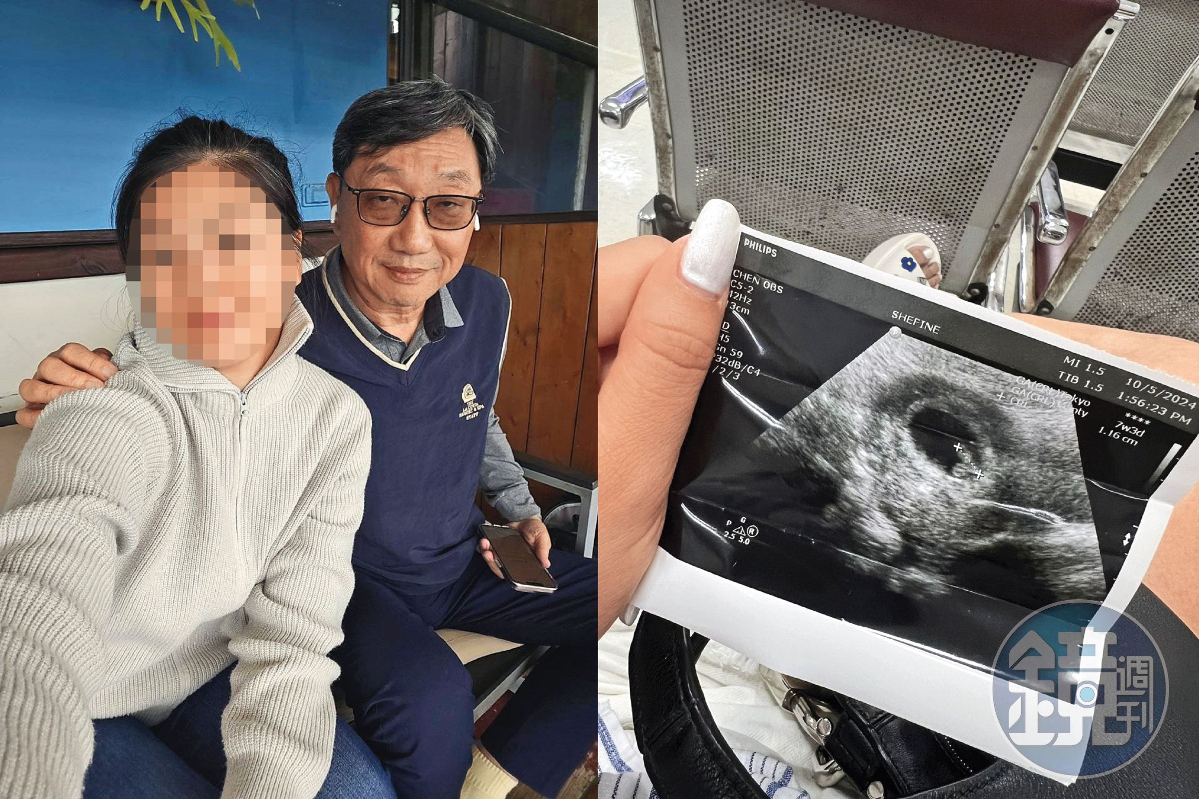 長榮大學已婚副教授張振平(左圖右)偷吃小30歲的A小姐(左圖左),2人還拍下甜蜜合照。張振平得知A小姐懷孕後,竟冷血稱孩子「只是細胞」,要求墮胎。(讀者提供)