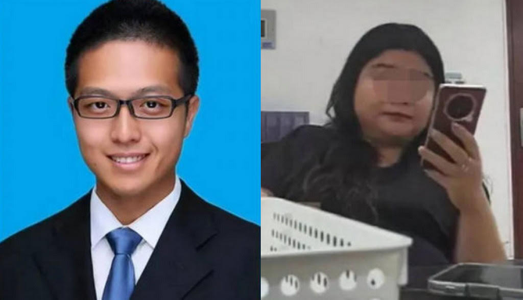 福州大學年輕教授劉西蒙與妻子合謀仙人跳,用不雅片威脅富婆小三給錢。(翻攝微博)
