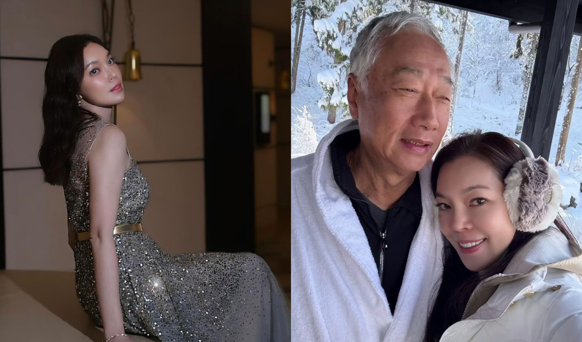 曾馨瑩（左）與郭台銘結婚多年，近日郭台銘爆出與女球友互動親密，引發外界關注兩人婚姻狀況。（翻攝hsin_ying_tseng G）