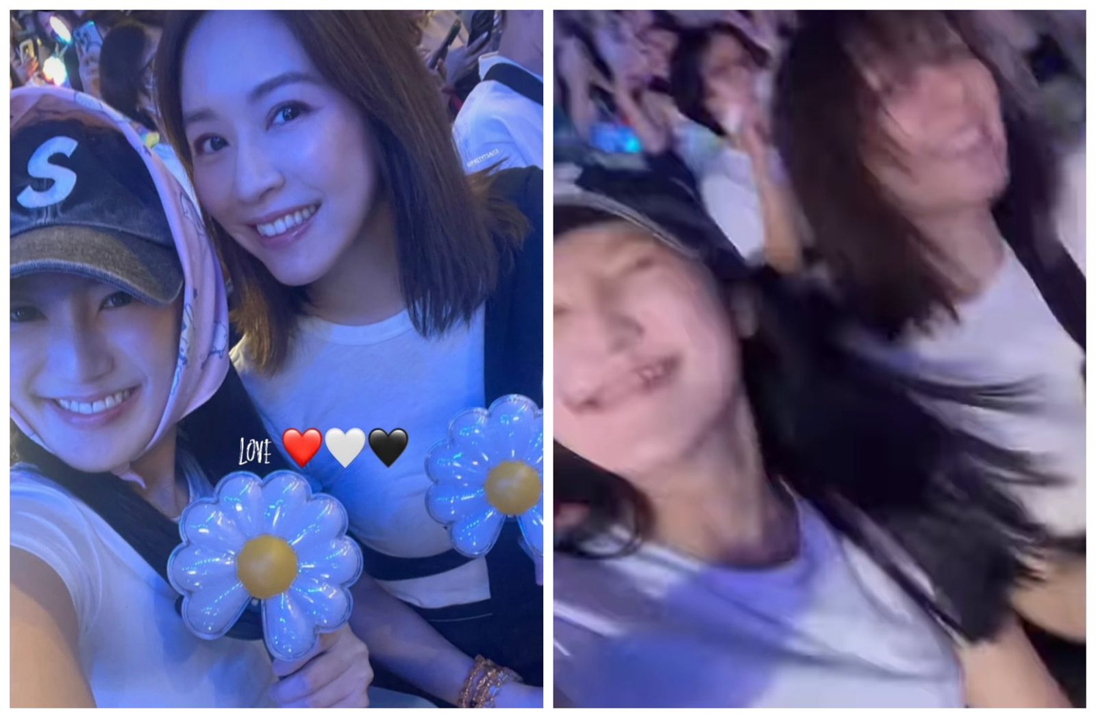蔡依珊(右)和耿葳(左)朝聖GD演唱會。(翻攝pattytsai13 IG)