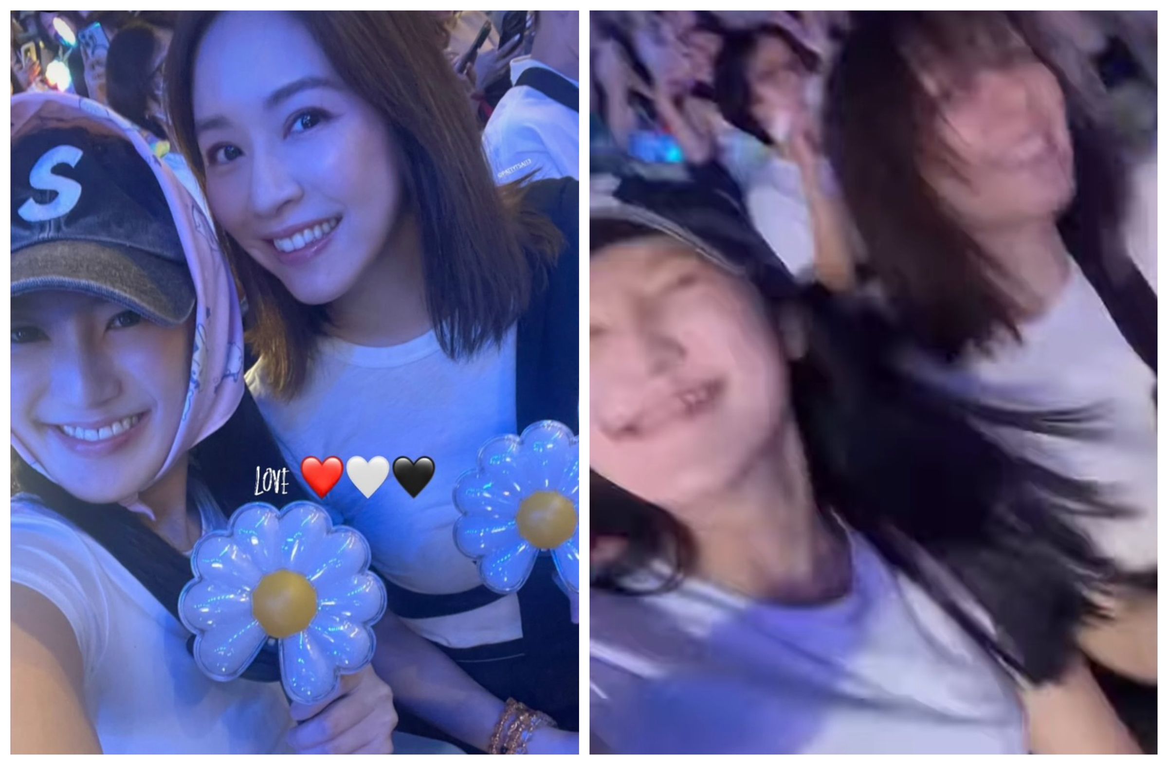 蔡依珊(右)和耿葳(左)朝聖GD演唱會。(翻攝pattytsai13 IG)