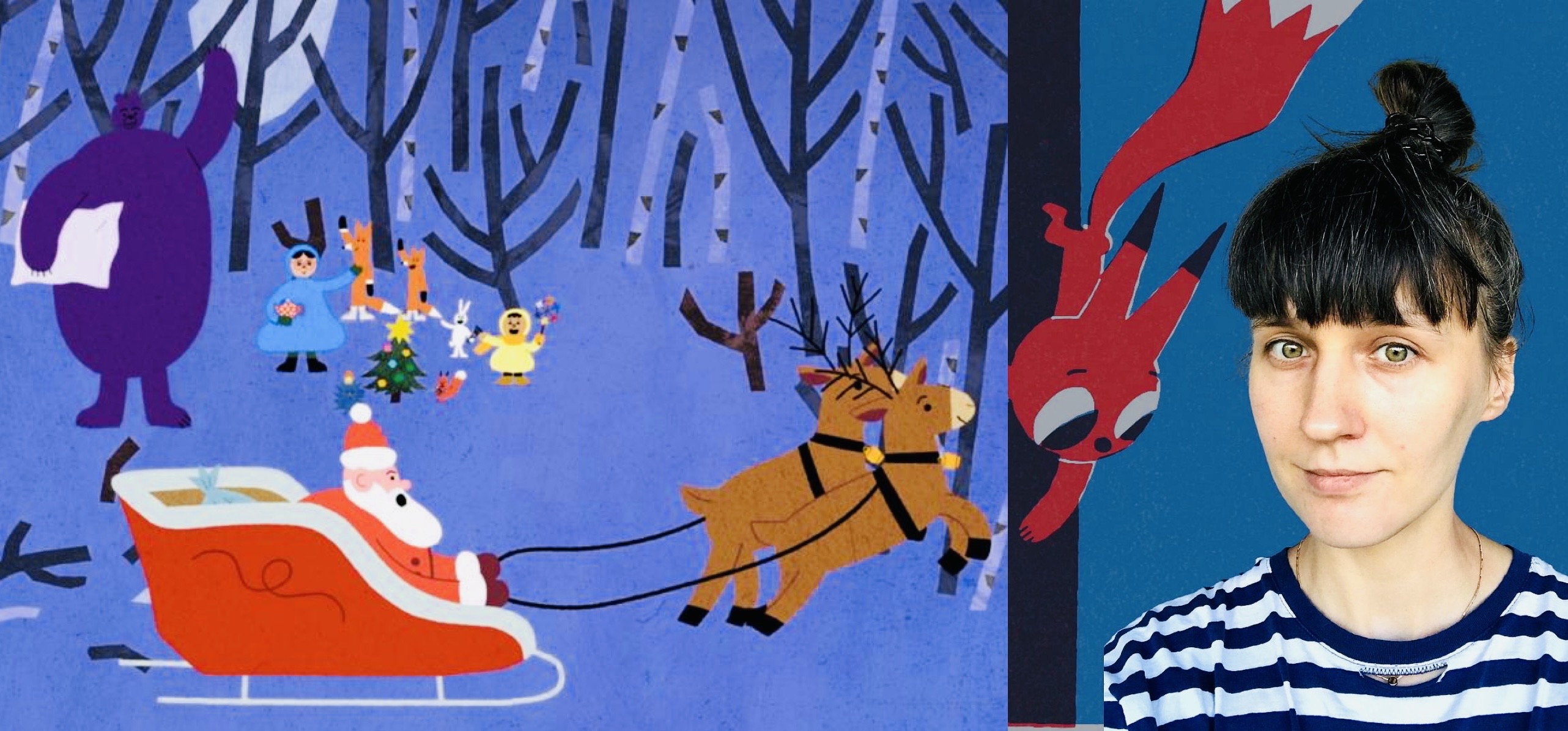 動畫電影《聖誕五告讚！》畫風純樸簡單，卻為耶誕節慶注入滿滿善意與想像力。（海鵬提供）