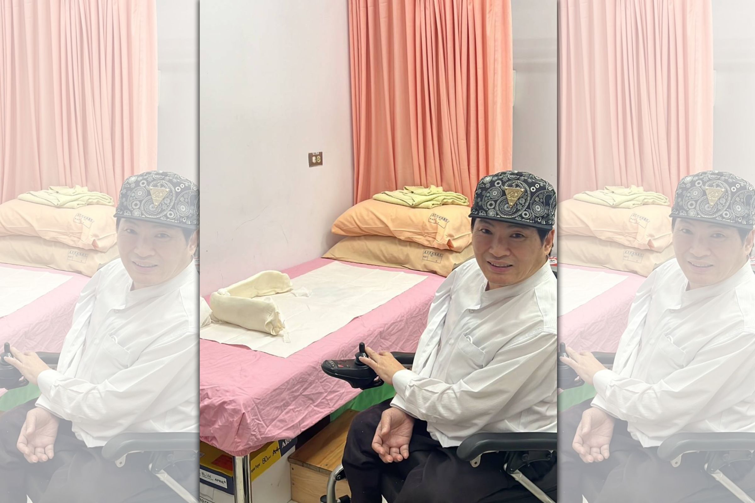 蔡義德日前右上手臂不慎骨折。(蔡義德提供)