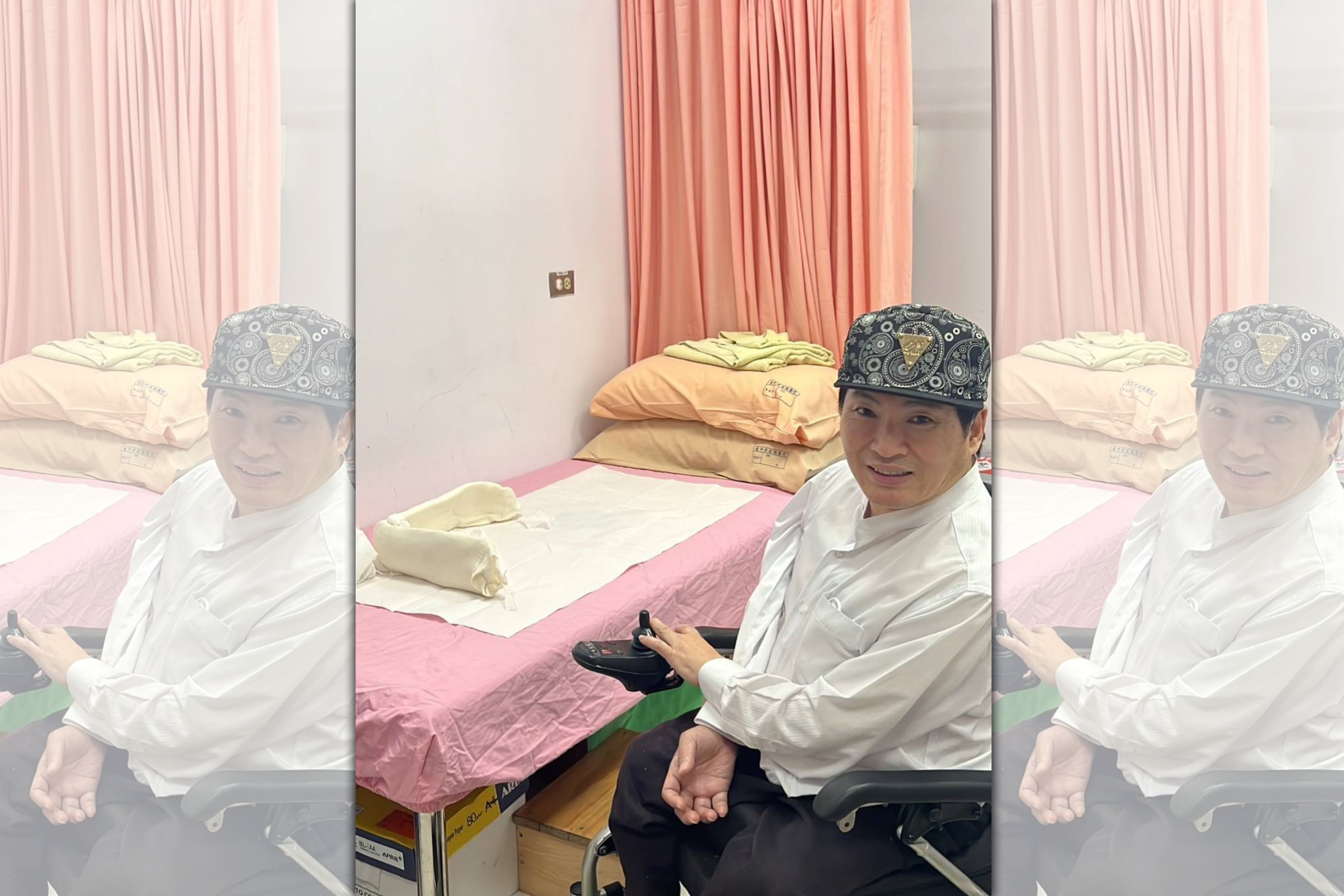 蔡義德日前右上手臂不慎骨折。（蔡義德提供）