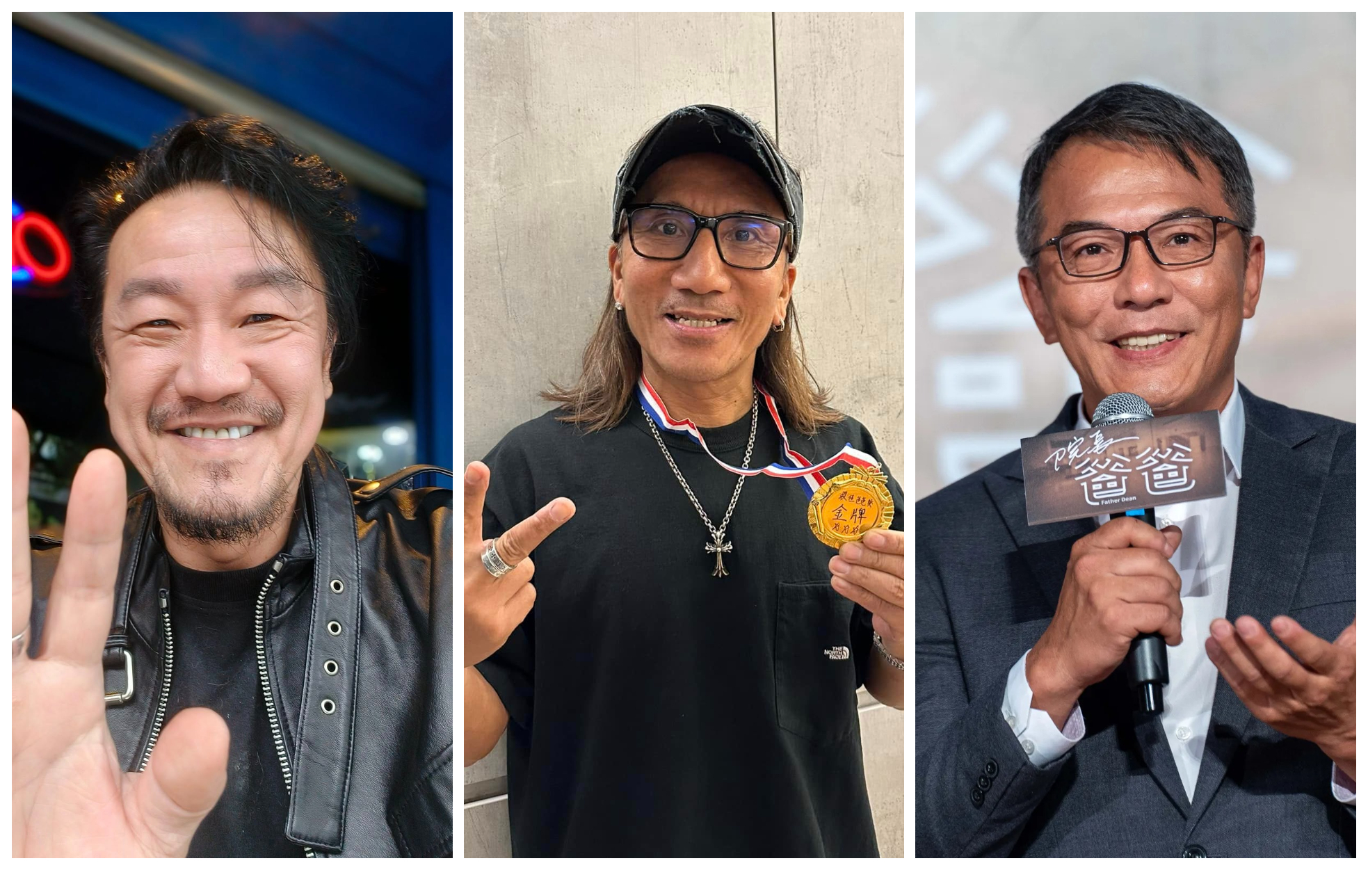 顏志琳（中）在涼山特勤隊服役，堪稱天花板。陳為民（左）、戴立忍（右）軍種也引發討論。（翻攝顏志琳臉書、陳為民臉書、八大提供）