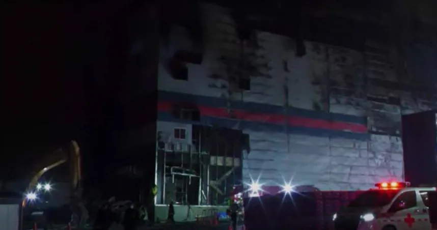 該火場PM2.5飆高、建築違規，還違反職安法。（翻攝畫面）