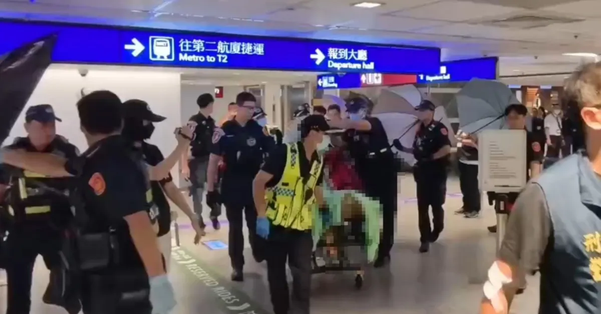 桃機挾持男23歲地勤實習生！44歲男初步犯案動機曝光　3航警制伏歹徒也受傷