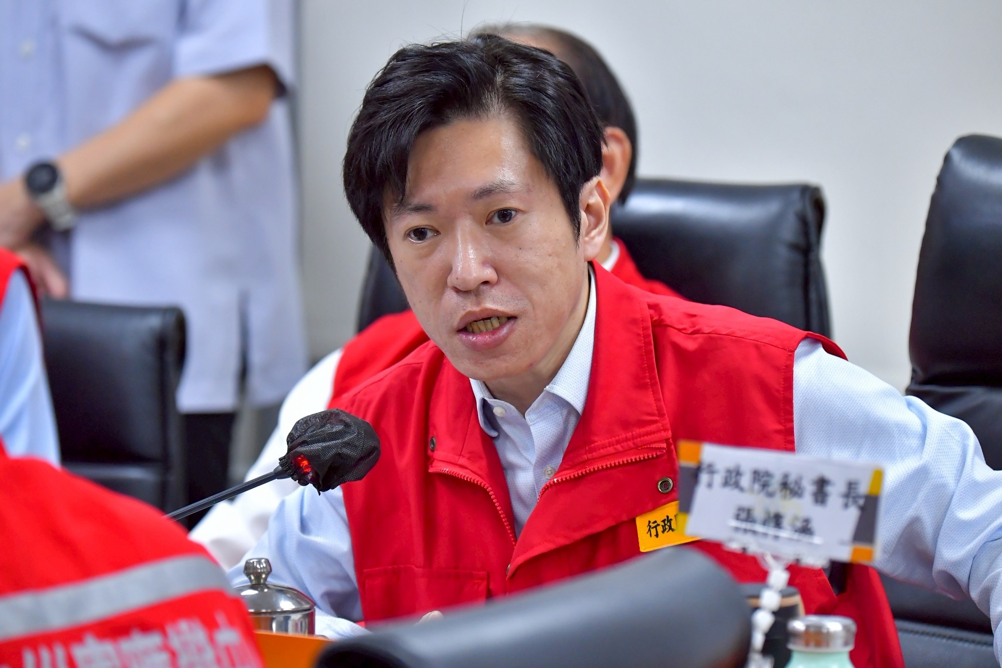 在野轟中央不處理堰塞湖，對此，張惇涵表示，這時候最不需要推卸責任。 （行政院提供）