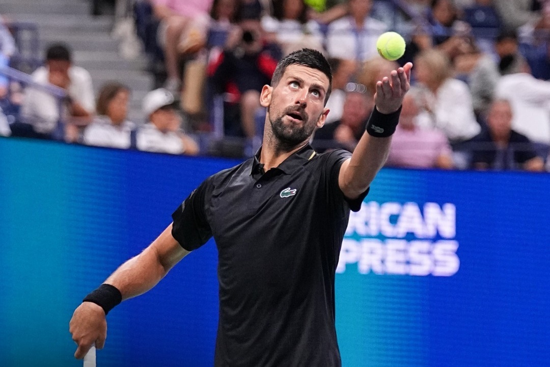 塞爾維亞前球王喬科維奇直落三盤晉級美網次輪。（翻攝自US Open Tennis Championships官方臉書）