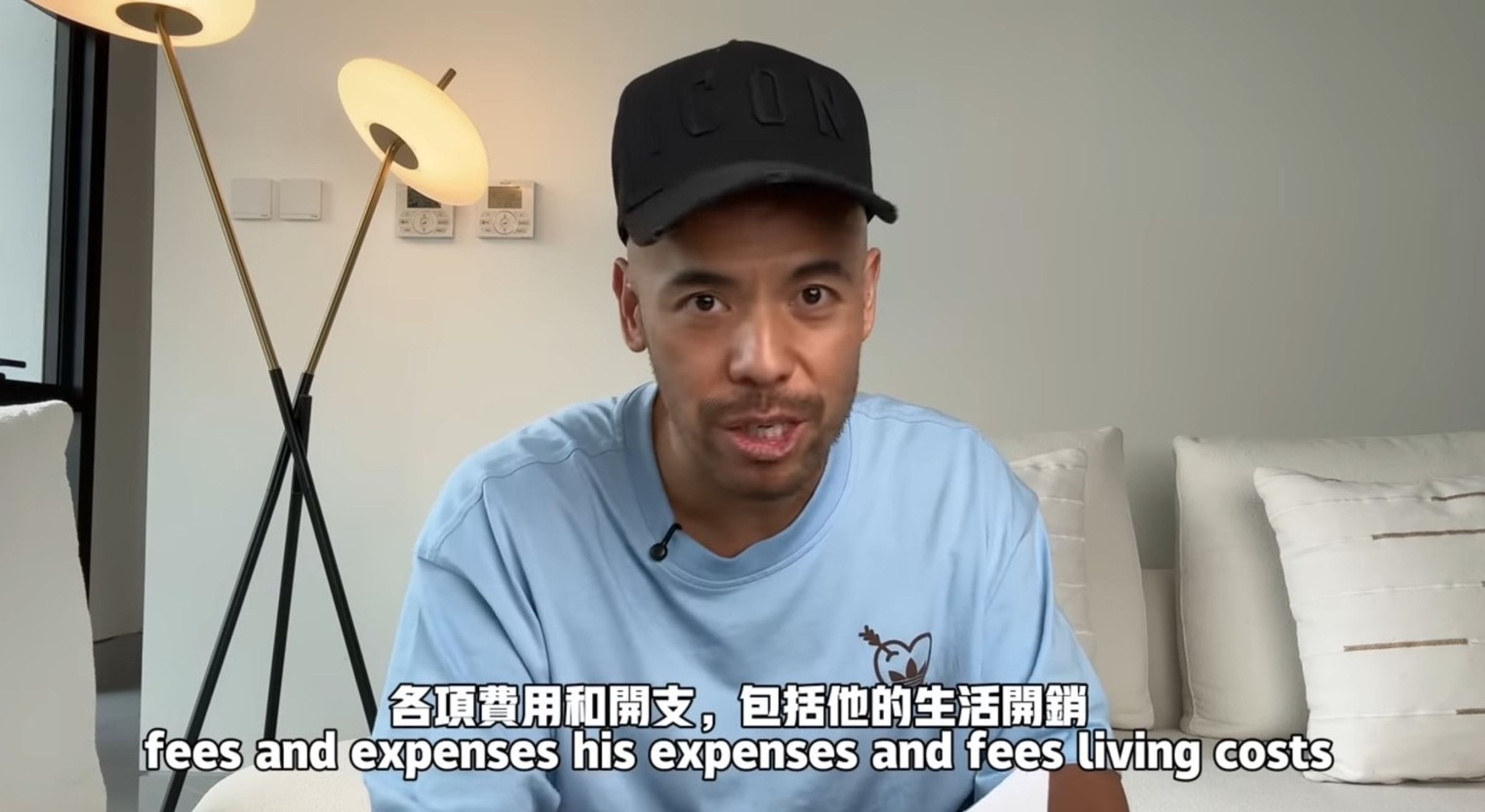 阿卡莎娜拍片指葉澤毅要求劉玳妍支付他的雖有生活開銷，他提出離婚協議反駁。（翻攝自YT)