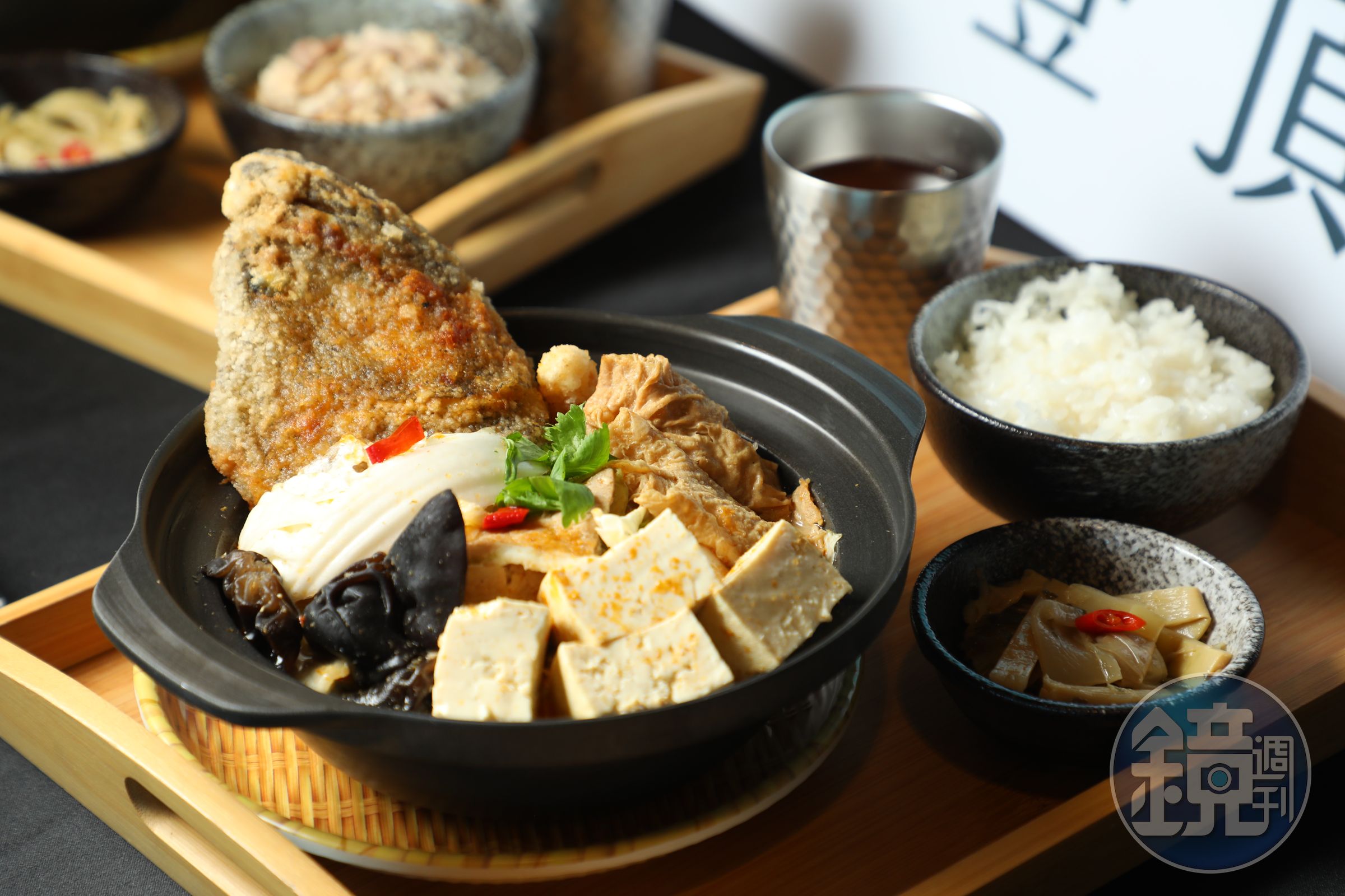 「沙鍋龍虎斑魚頭套餐」用的是高雄永安漁港高品質契作的龍虎斑魚頭。（399元／套餐）