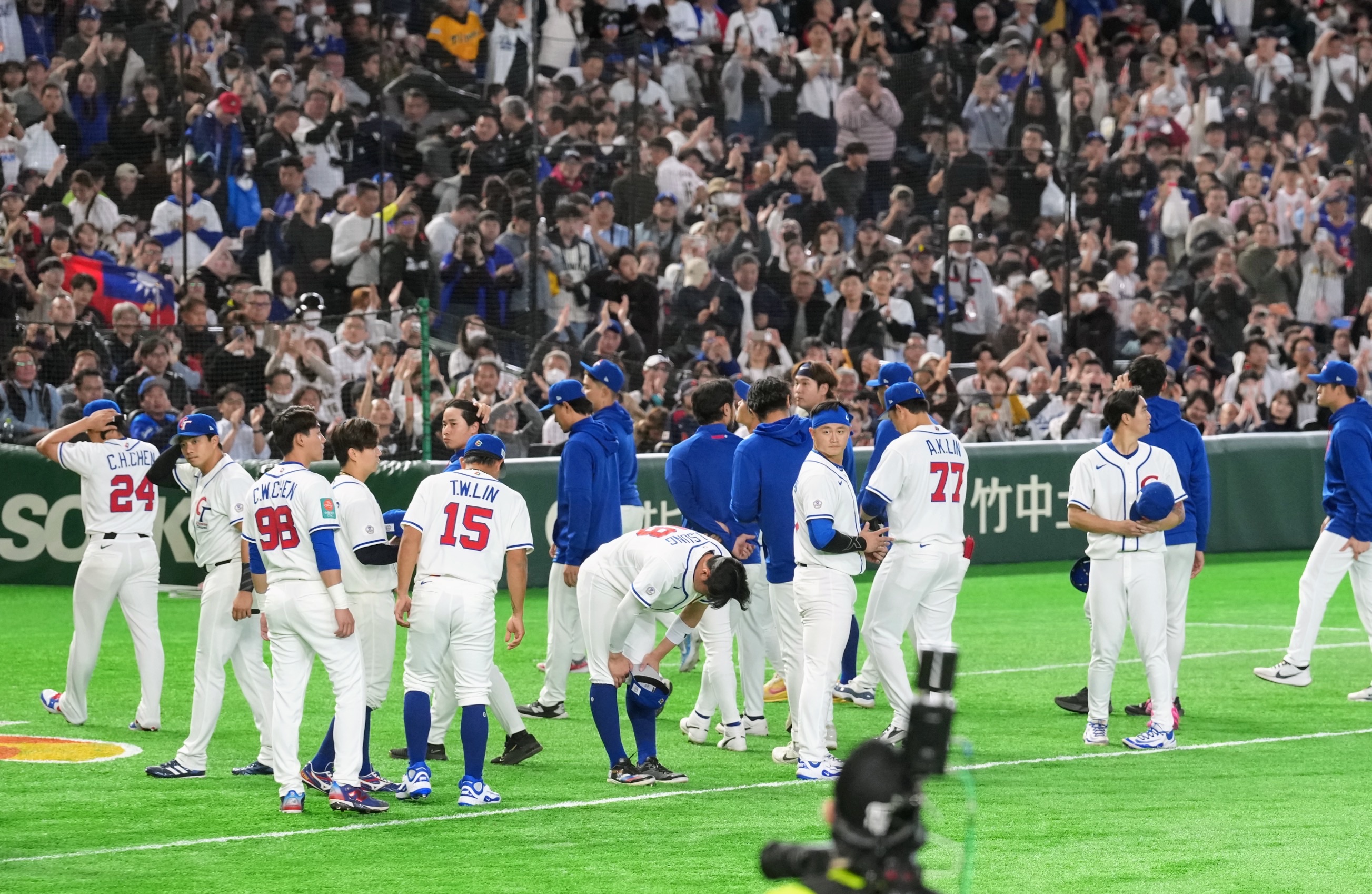 台灣隊今晚對上日本隊，以0：13慘敗。