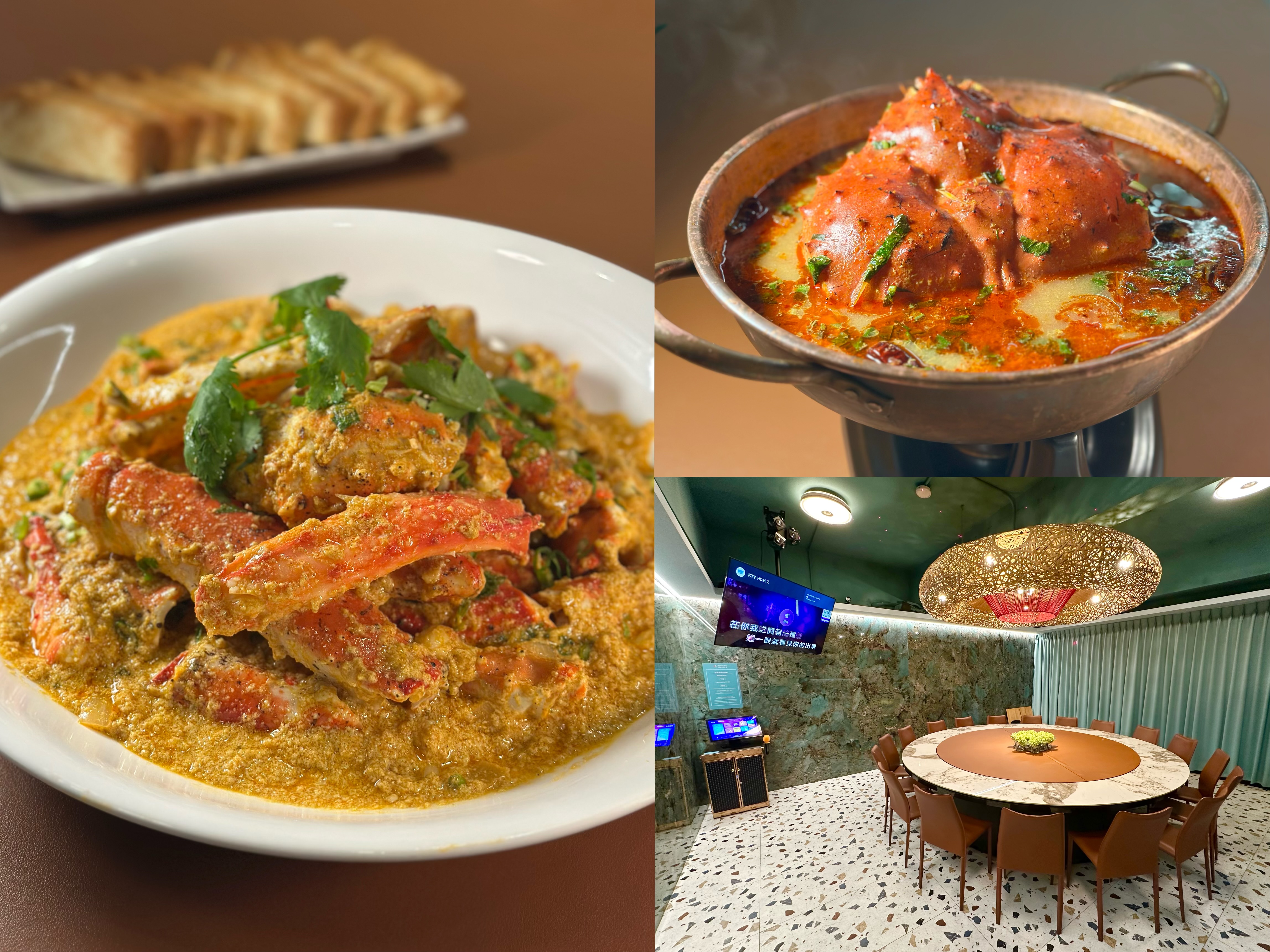 「莎瓦迪卡海鮮．泰」推出泰式口味的帝王蟹兩吃，很適合年末聚餐，辦小型尾牙。