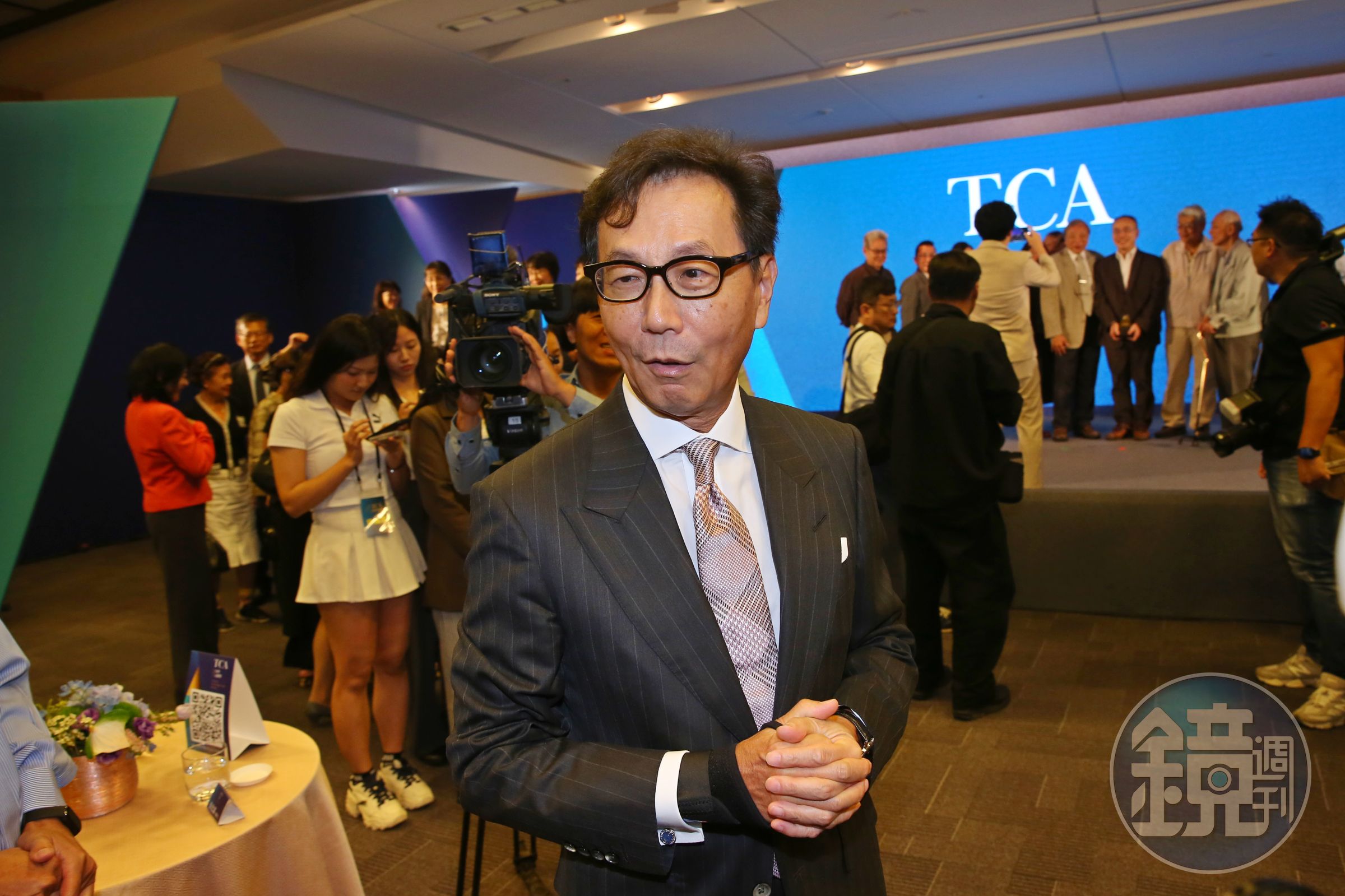 台灣大哥大董事長蔡明忠,回應颱風假議題。