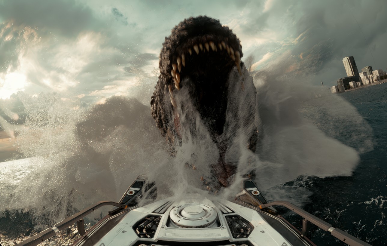 新《哥吉拉 The Ride》飛行劇院版，以乘客視角闖入哥吉拉的世界，預計全球夏天推出。（智崴資訊提供）