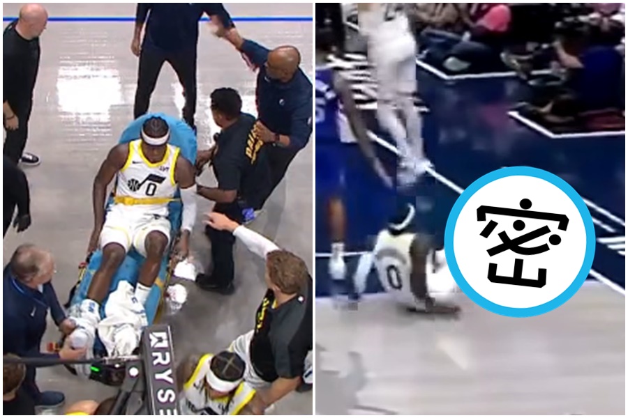 NBA猶他爵士二年級前鋒漢崔克斯，今天右腿發生嚴重受傷，確定整季報銷。（翻攝自X）