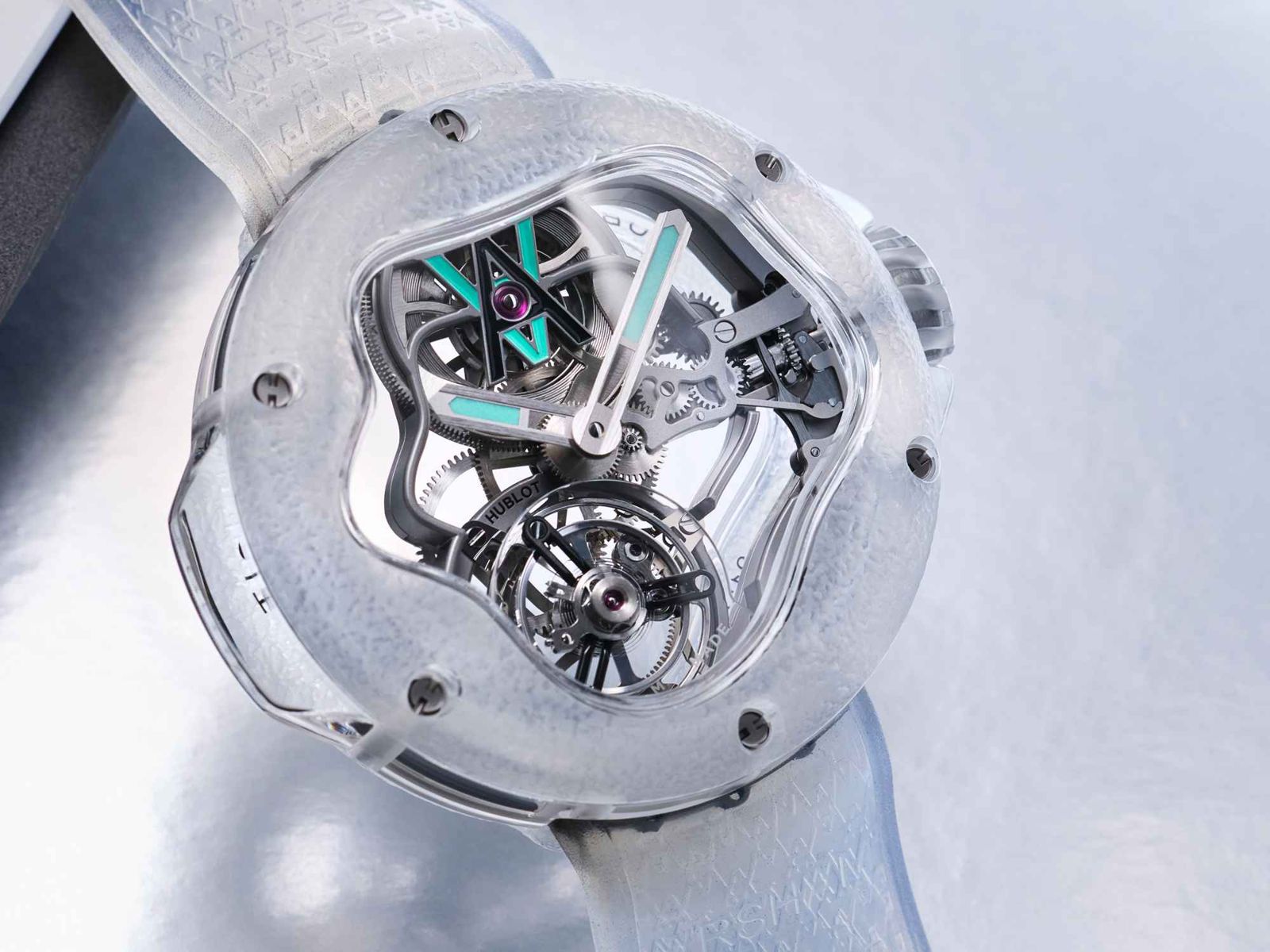 新錶 2025/超級獨家隱藏版! HUBLOT 宇舶 MP-18 Tourbillon Arsham Splash Sapphire 陀飛輪藍寶石腕錶