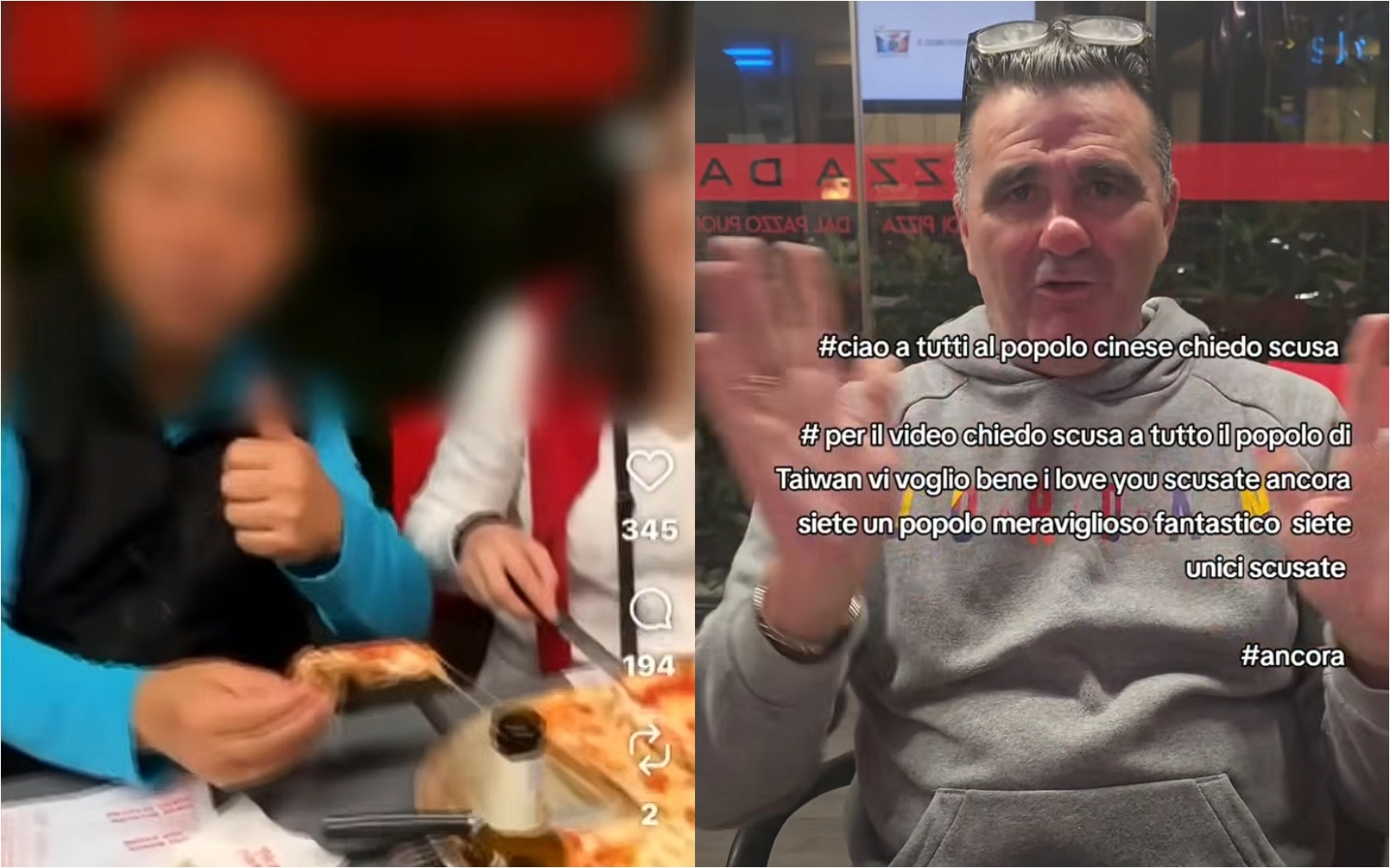 台灣遊客16人點5片披薩遭義大利老闆拍片嘲諷，老闆自己反被炎上急道歉。（翻攝自Instagram）