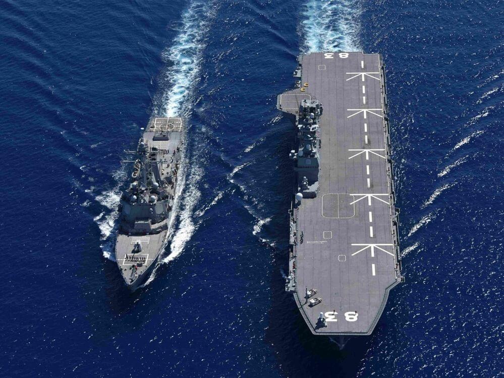 日本自衛隊護衛艦，首次通過台灣海峽！日首相岸田文雄下令「反制中國」。（翻自japansdf.com）