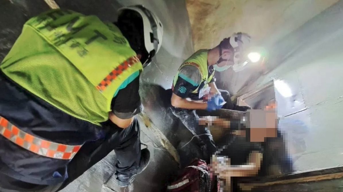 就職已13年的飼料廠41歲楊姓男子，不幸於清理玉米粉碎機具時慘遭夾死，老闆同事全悲痛萬分難接受。（翻攝畫面）