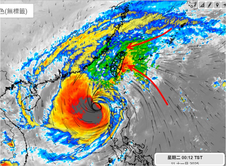 吳聖宇說明鳳凰颱風動態。（翻攝自臉書天氣職人-吳聖宇 ）