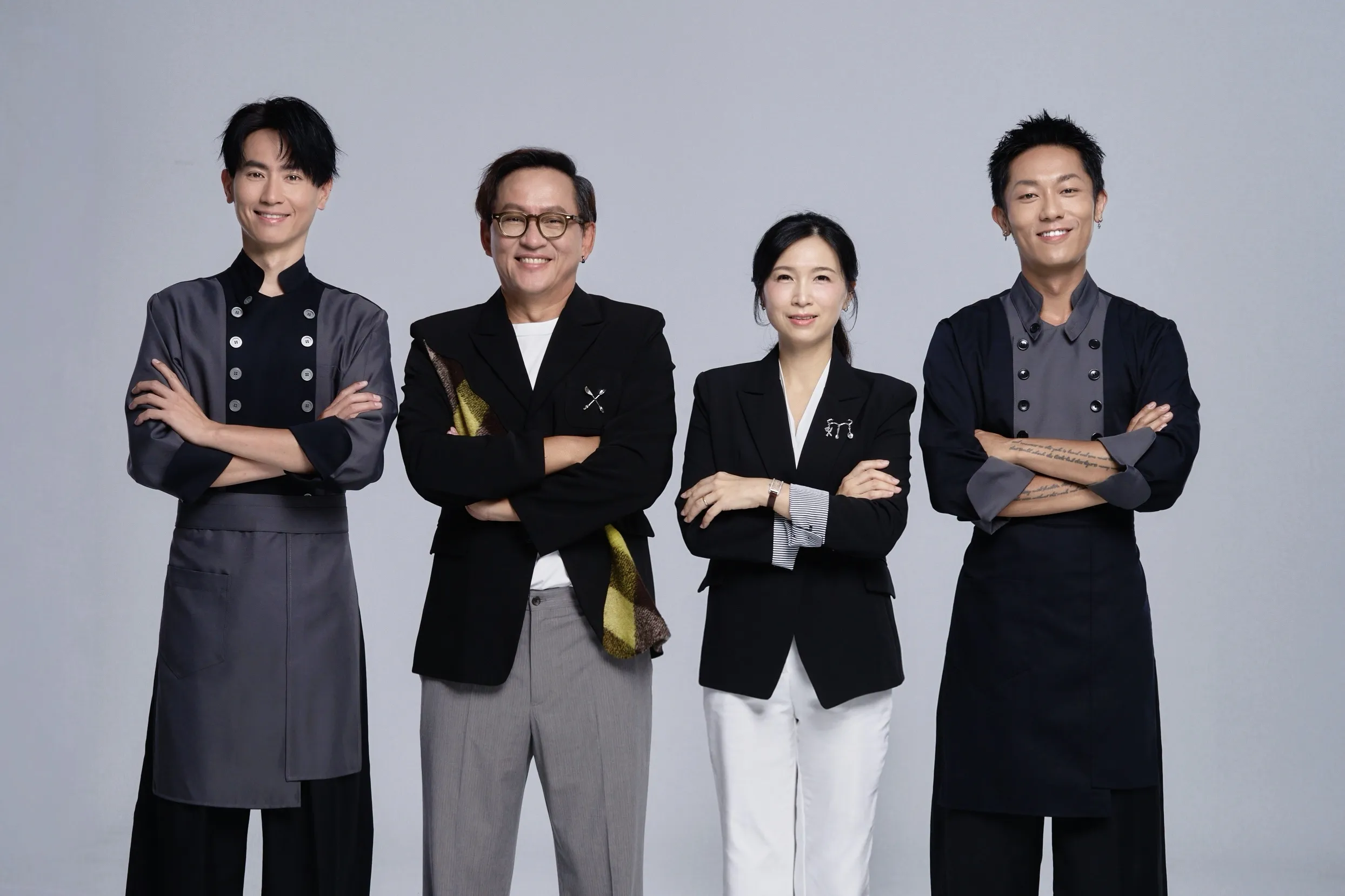 金獎團隊聯手出擊！打造全台首檔少年料理選秀《料理少年王者之路》，Max（左起）、詹姆士、陳嵐舒、張楷奕。（圖／大慕影藝）