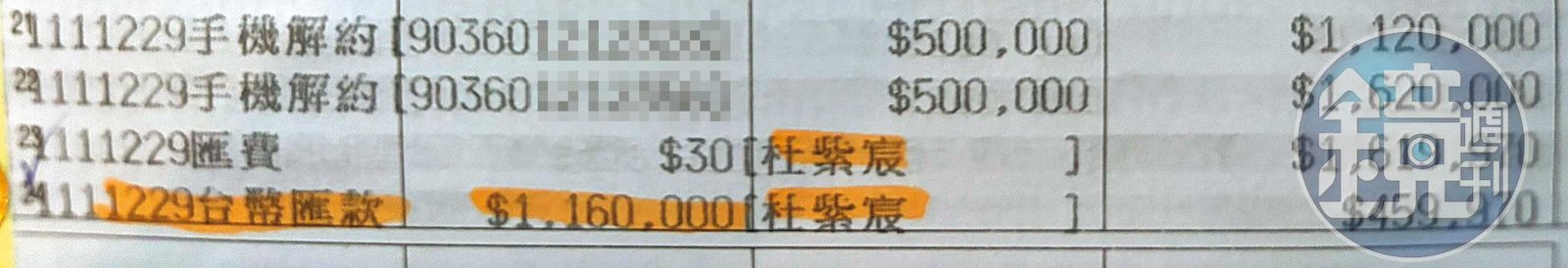 遭網路投資詐騙的受害人陳姓女子指出，她當時因誤信詐團成員指示匯款到杜紫宸帳戶。（讀者提供）