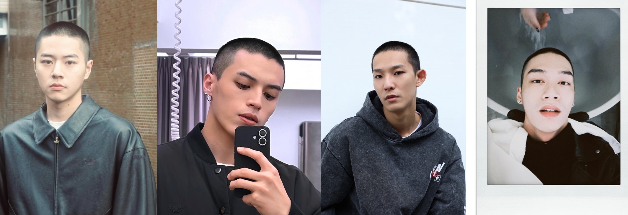 子翔、煥鈞、佳辰、哲言一起剃頭陸續入伍。（索尼音樂提供）